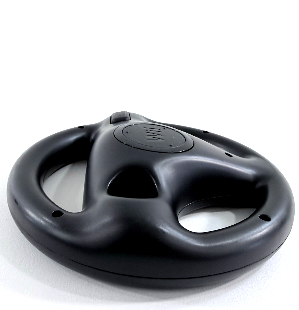 Nintendo Wii Black Steering Wheel Controller Attachment RVL-024 (Set of 2)