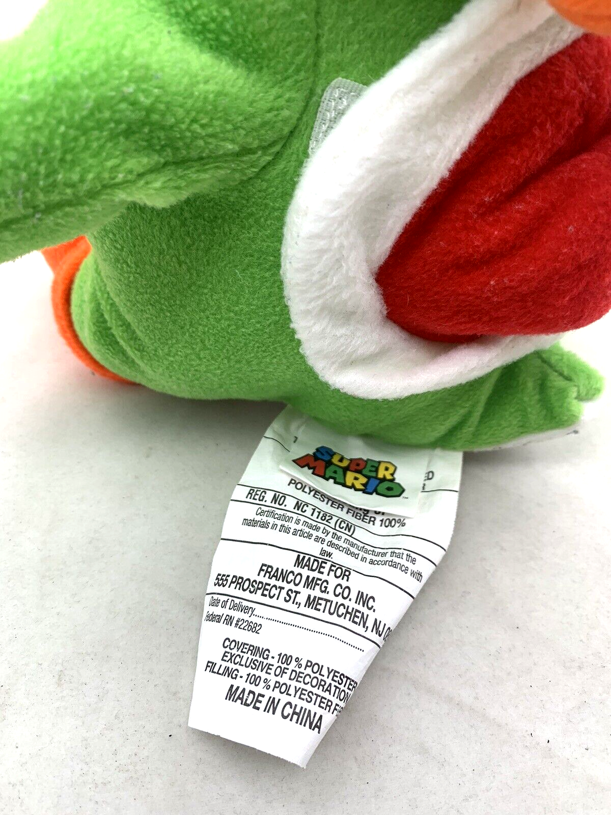 Nintendo Super Mario 15” Yoshi Plush Pillow Toy w/Secret Pocket