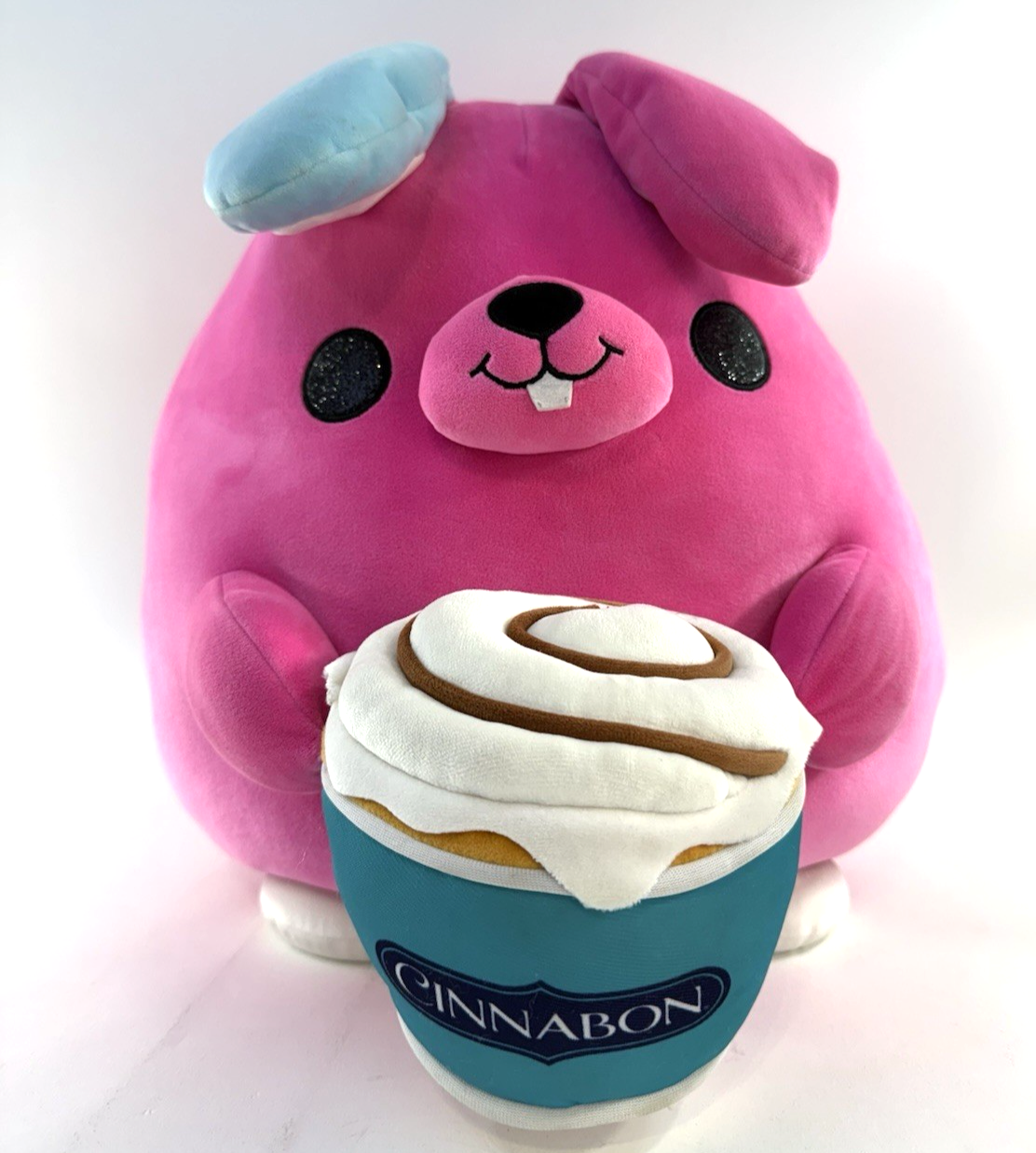 Zuru 14” Snackles Britney Pink Bunny Holding Cinnabon Plush