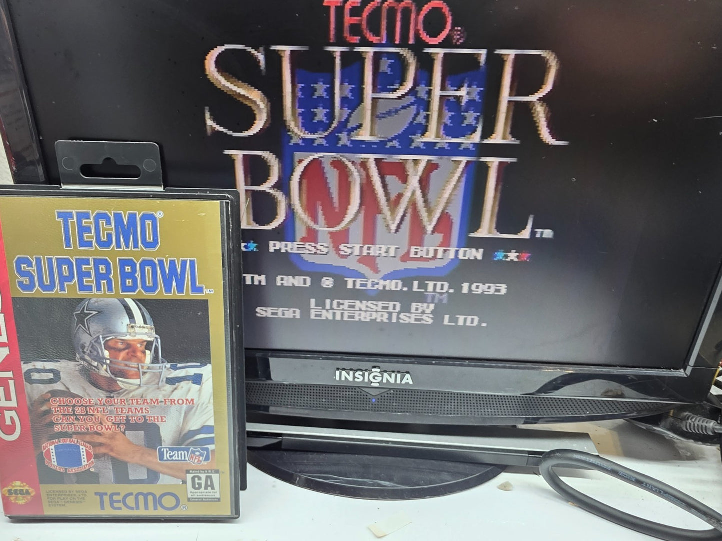 Tecmo Super Bowl (Sega Genesis, 1993) Game, Case, Manual - Tested and Working