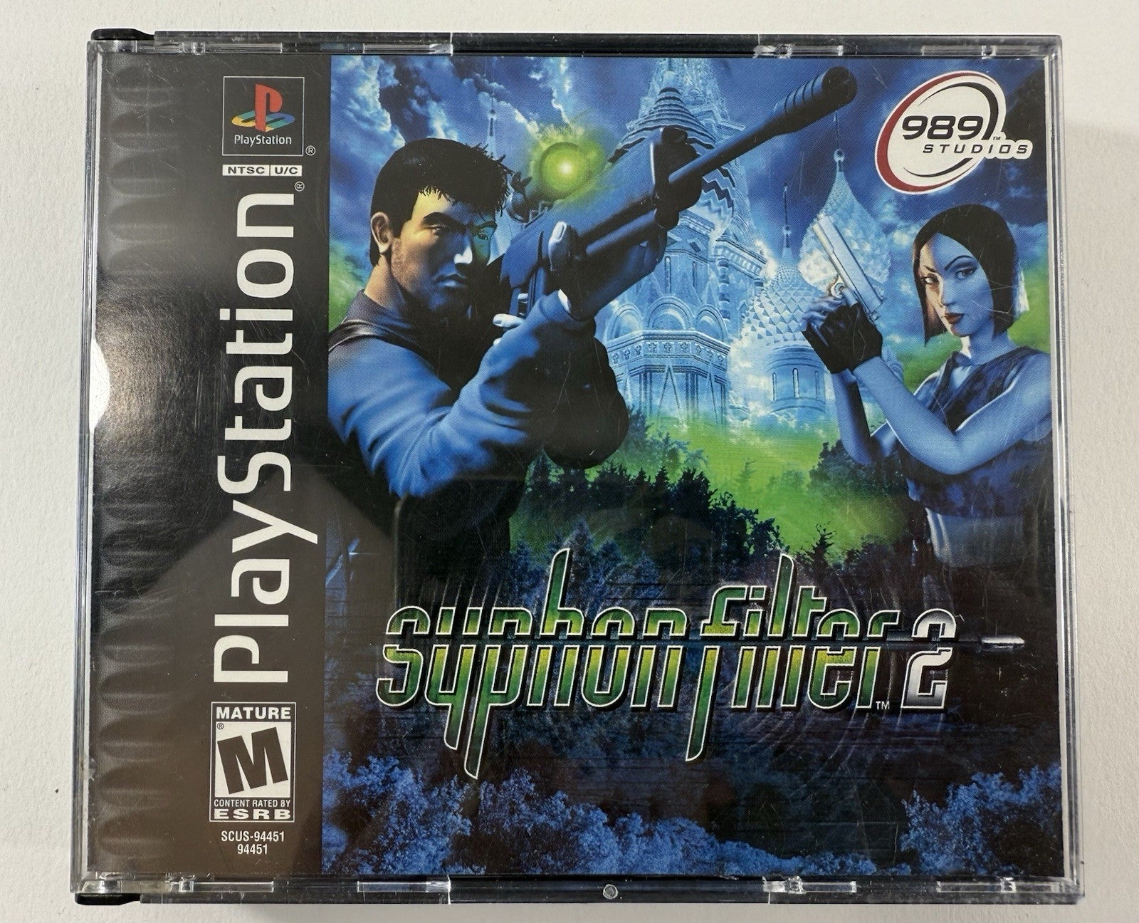Syphon Filter 2 (Sony PlayStation 1, 2000) Game Discs, Case, Manual - Tested