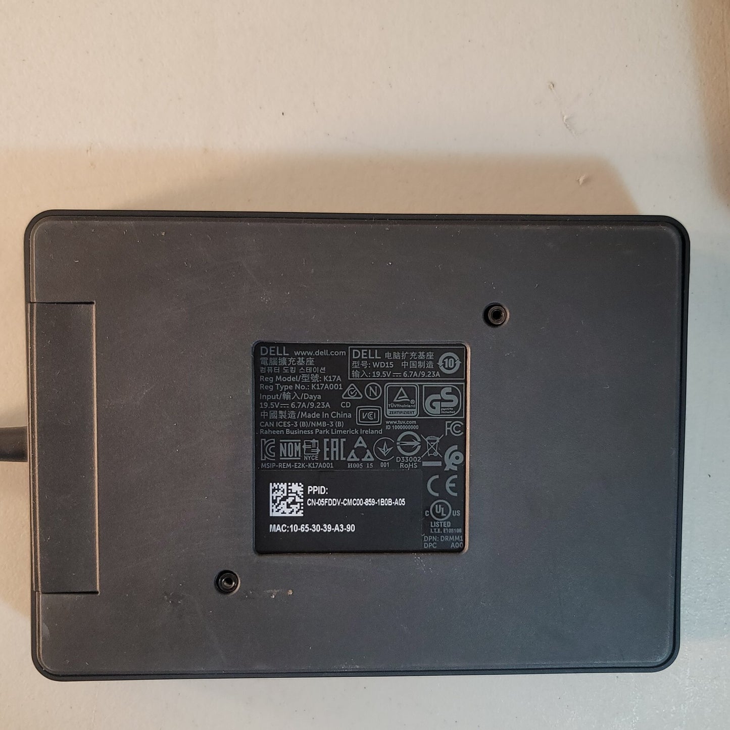 Genuine Dell WD15 4K USB-C Docking Station K17A K17A001 5FDDV with Charger