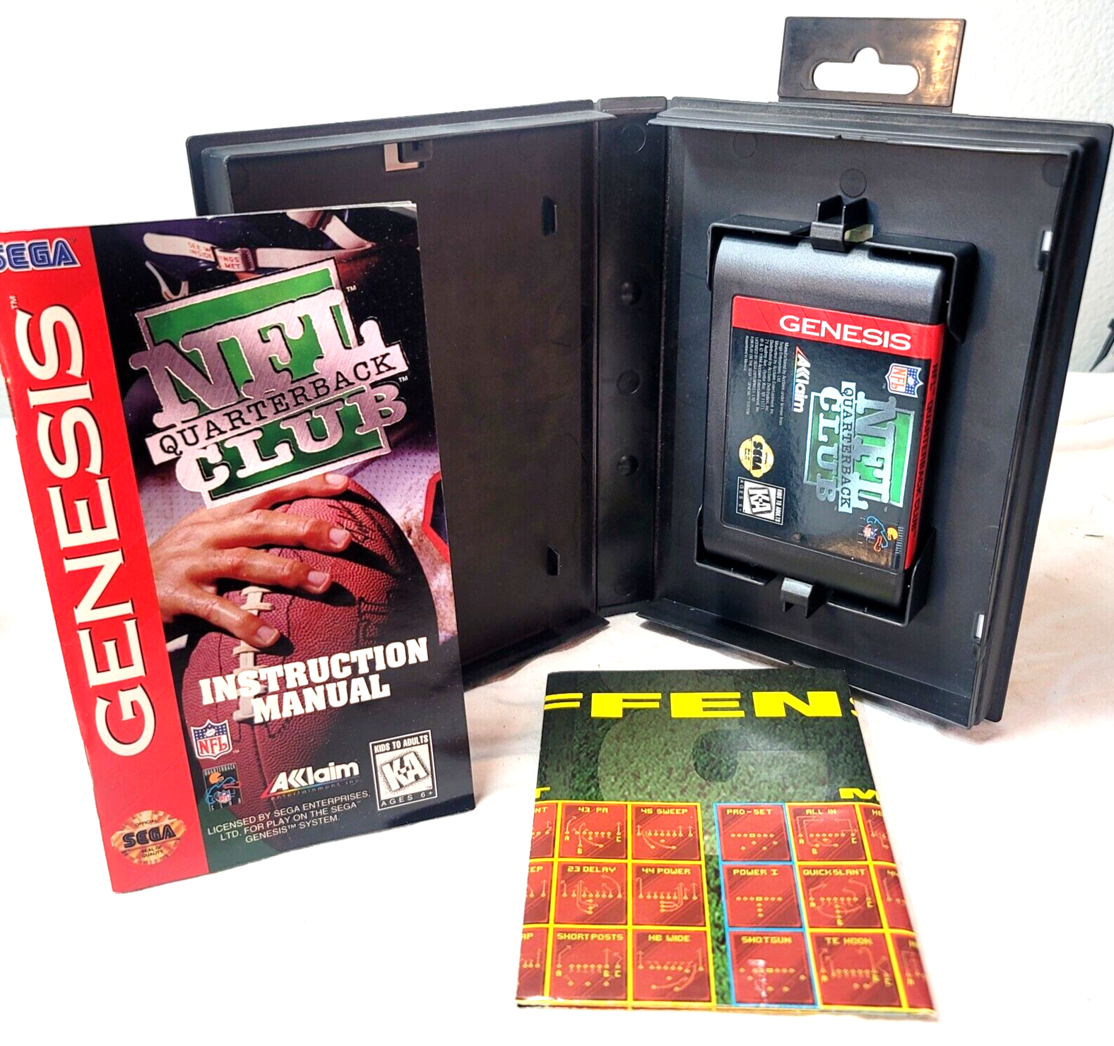 NFL Quarterback Club (Sega Genesis, 1994) Game Case Manual Insert - Tested
