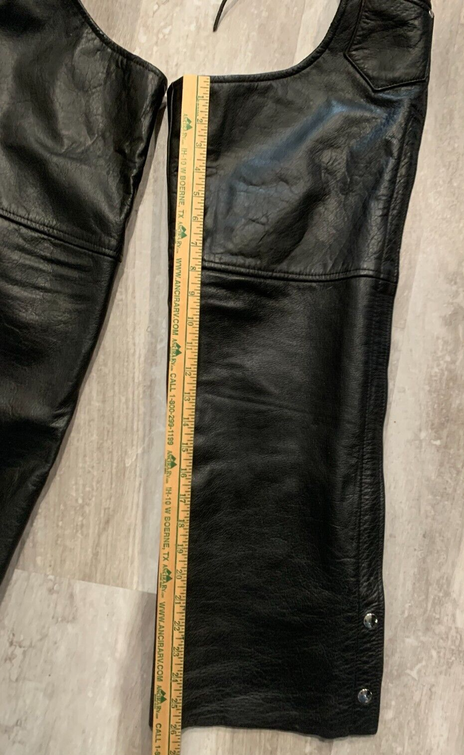 Biker’s Club Leather Chaps Motorcycle Riding Pants Black Biker Unisex XS