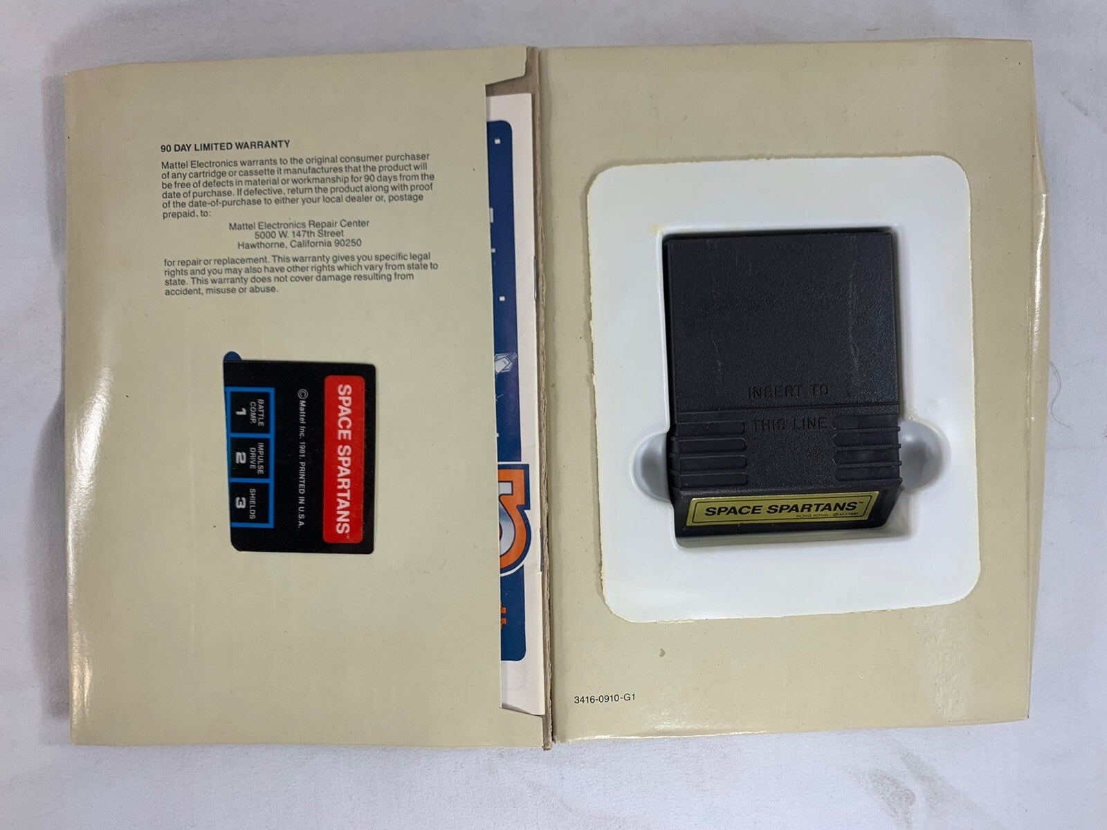 Space Spartans (Intellivision, 1982) Game Box Manual Overlays Complete