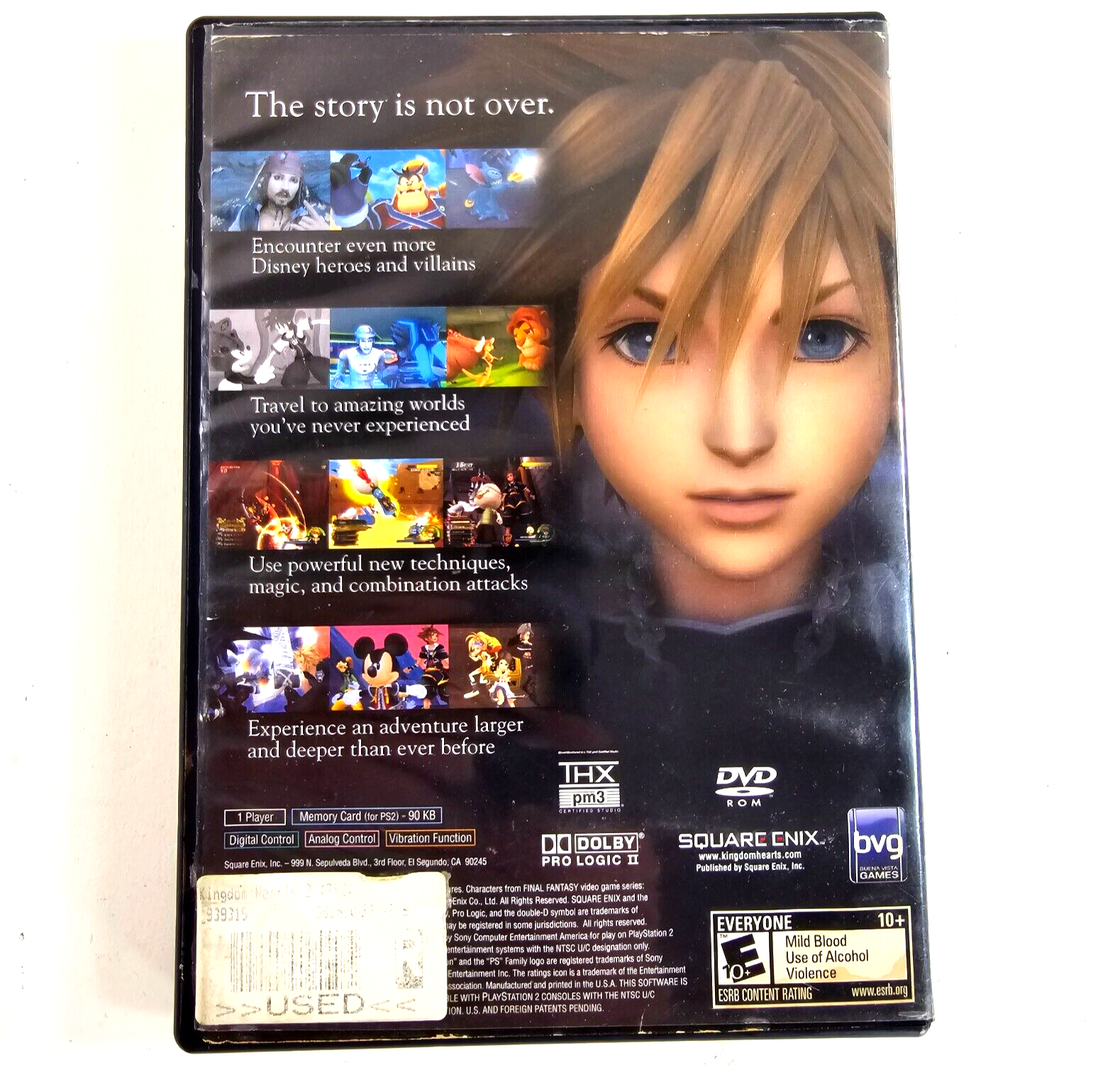 Kingdom Hearts II (PlayStation 2, 2006) Game and Case - Tested