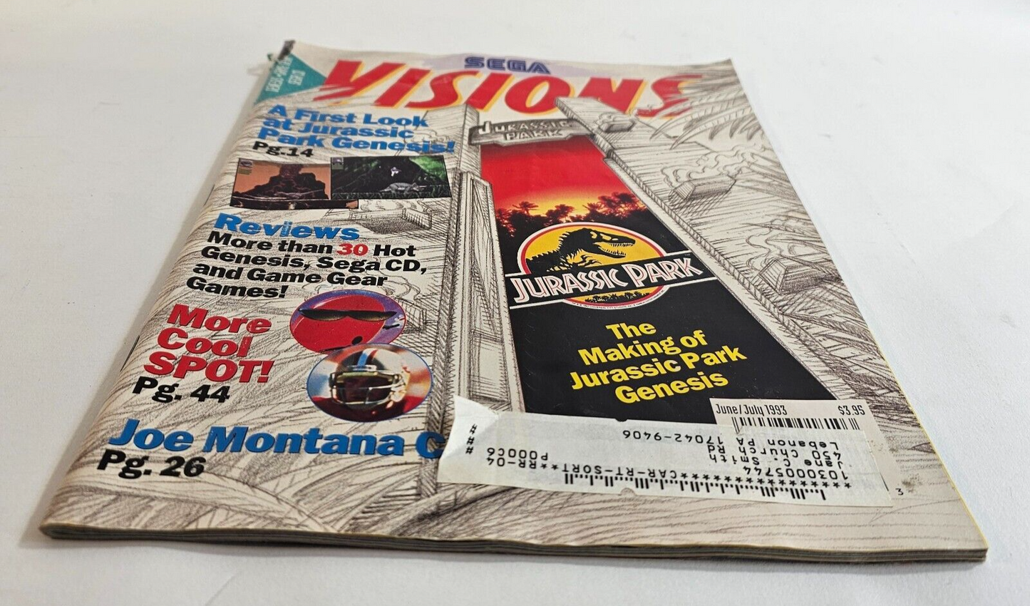 Sega Visions Magazine June / July 1993 Jurassic Park Cover