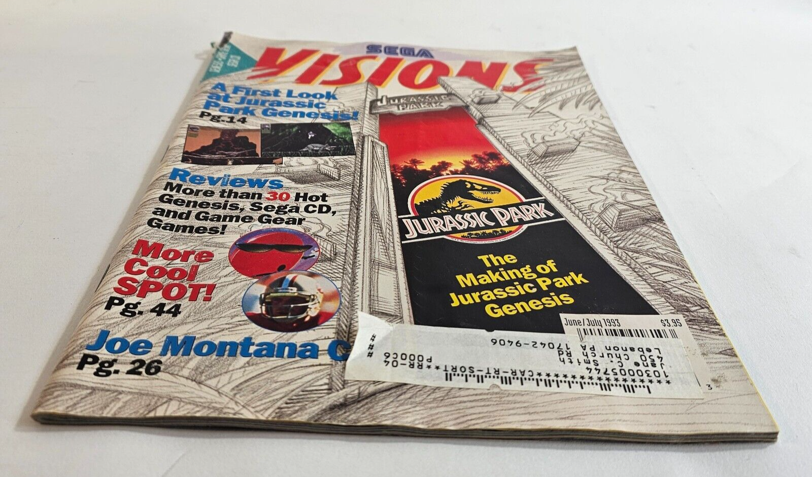 Sega Visions Magazine June / July 1993 Jurassic Park Cover
