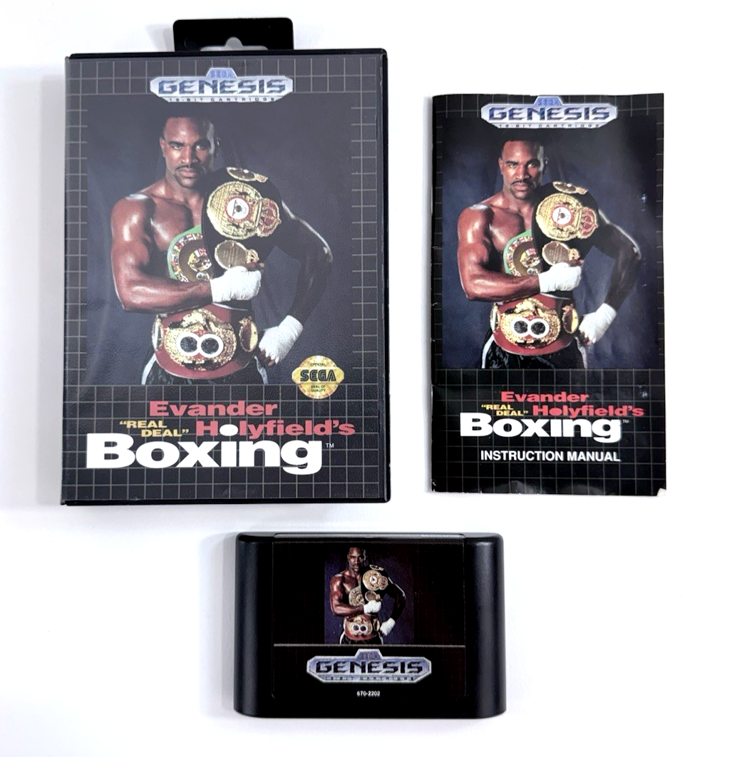 Evander Holyfield's "Real Deal" Boxing (Sega Genesis, 1992) Game, Case,  Manual