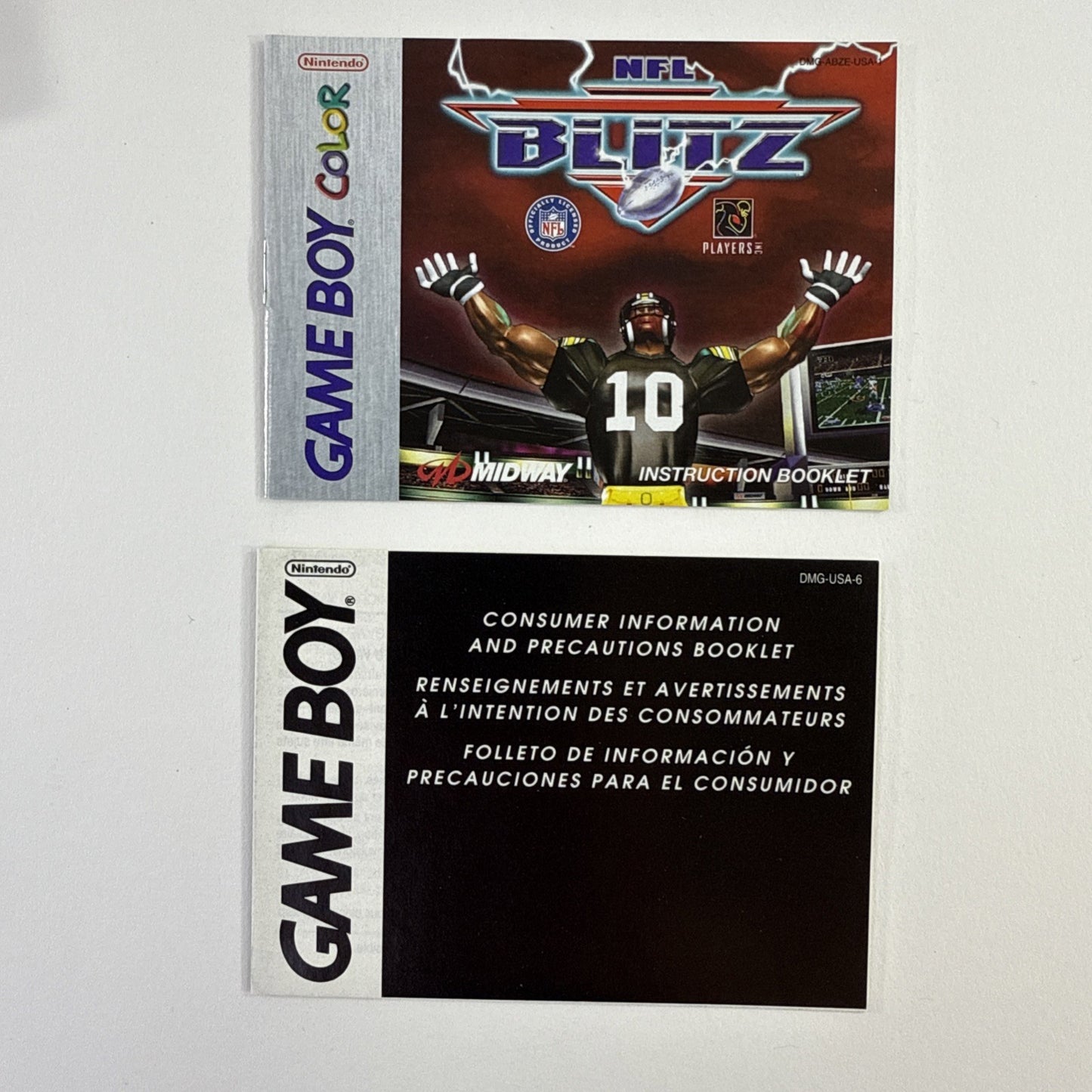 NFL Blitz (Gameboy Color, 1998) Game Box Manual Inserts Reg. Card - Tested