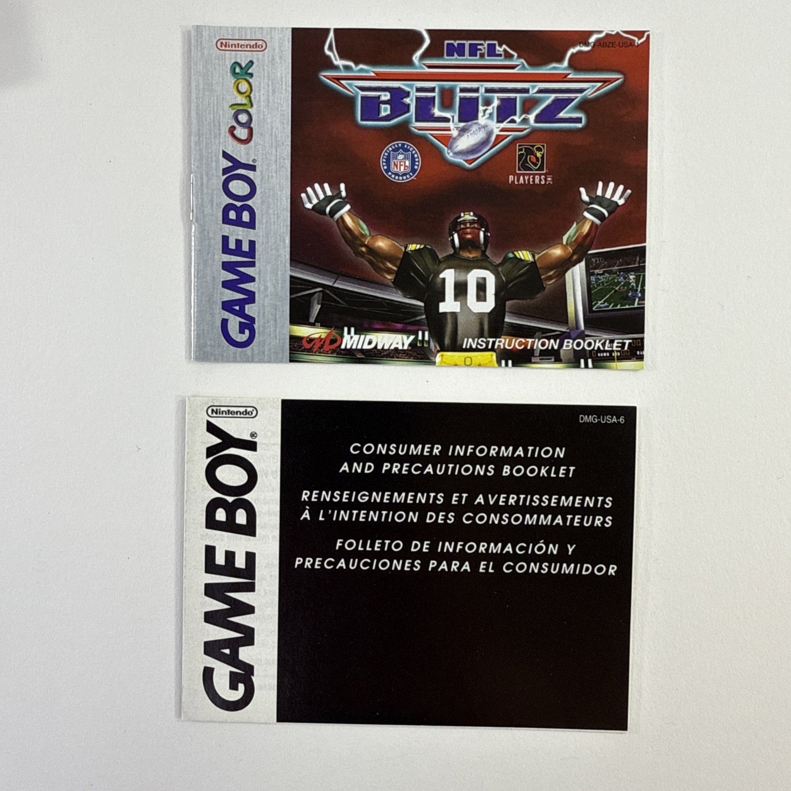 NFL Blitz (Gameboy Color, 1998) Game Box Manual Inserts Reg. Card - Tested