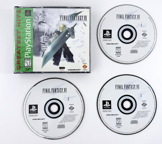 Final Fantasy VII (PlayStation 1, 1997) GH Game Discs and Case - Tested