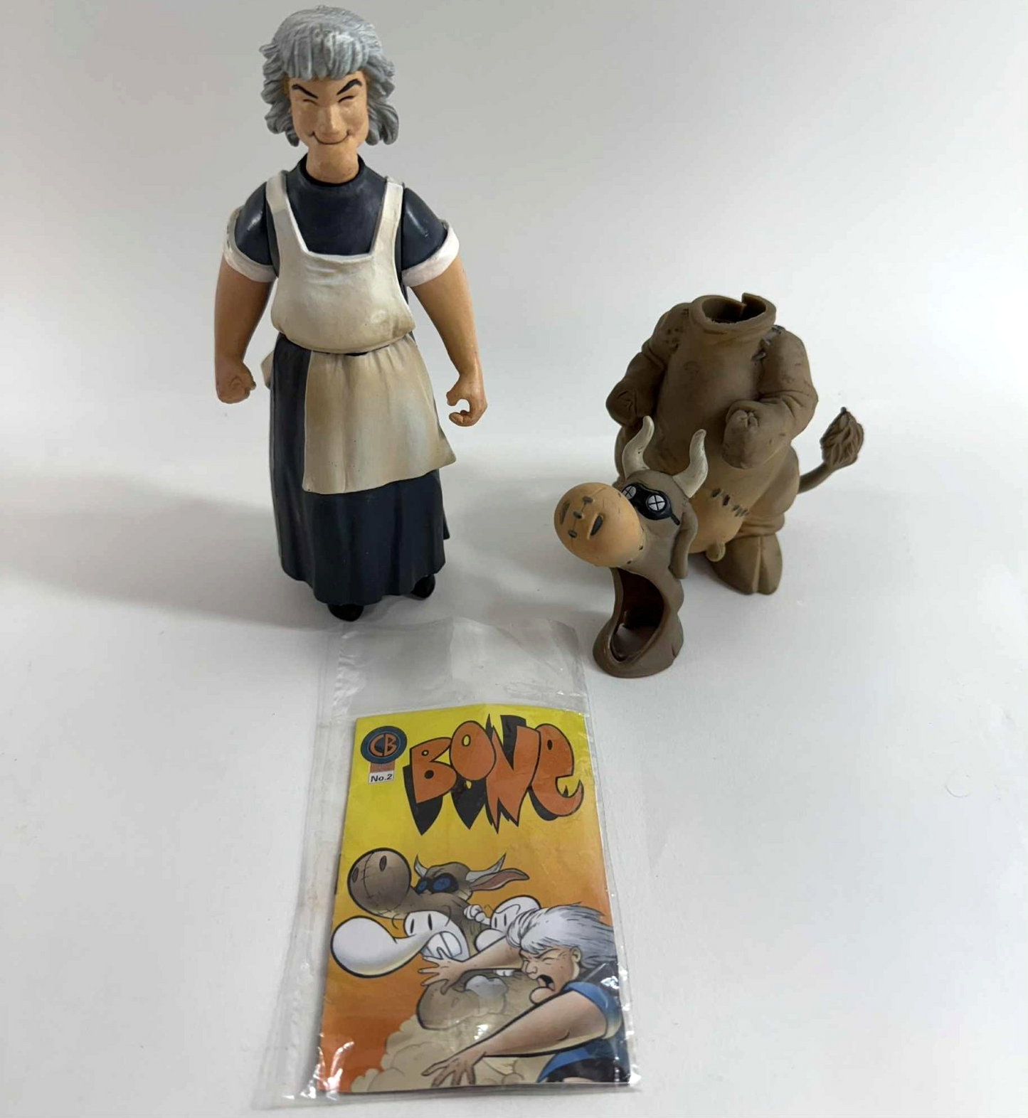 Bone 2000 Action Figure Series 2 Gran'ma Ben, Mystery Cow Suit and mini comic