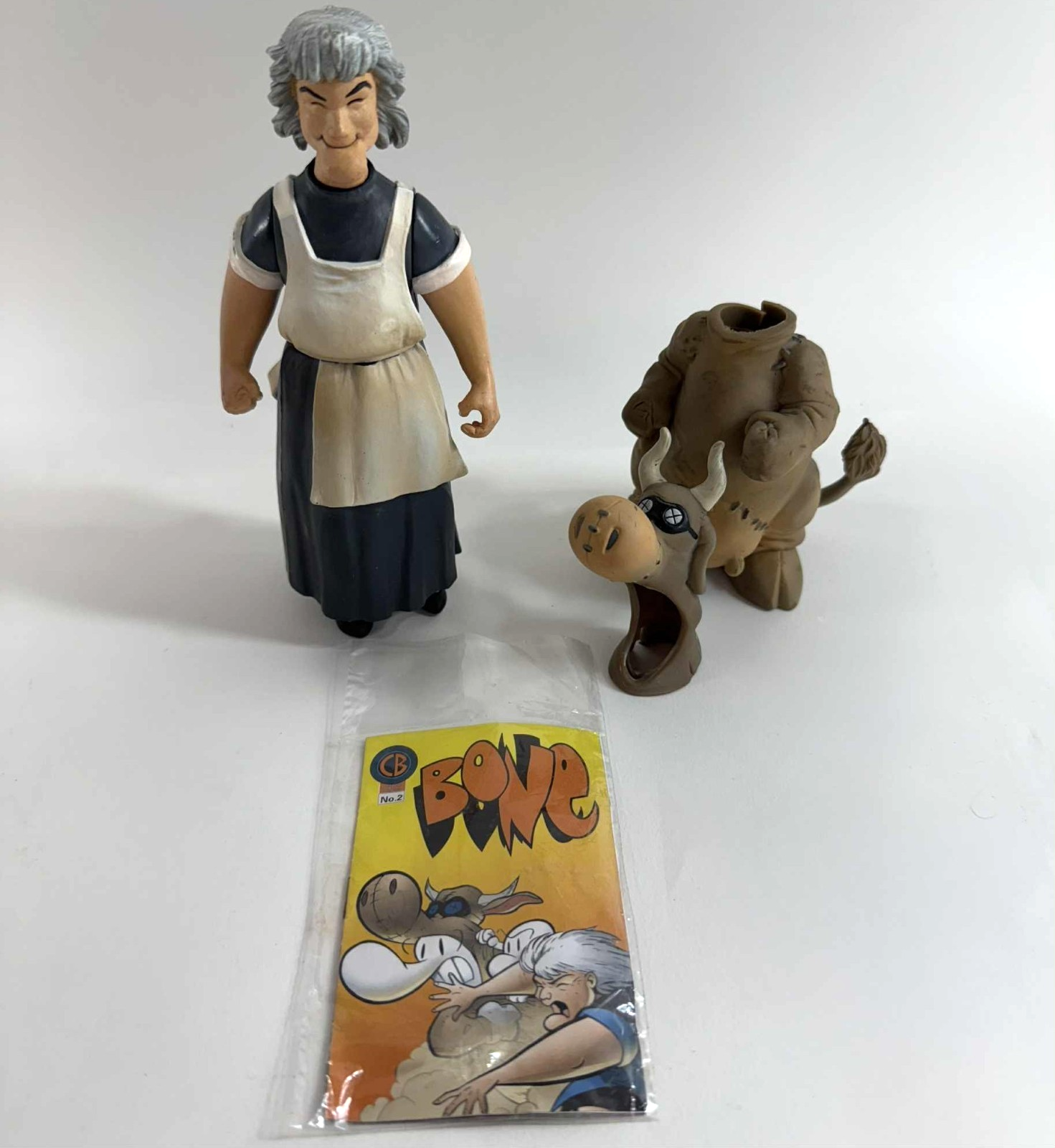 Bone 2000 Action Figure Series 2 Gran'ma Ben, Mystery Cow Suit and mini comic