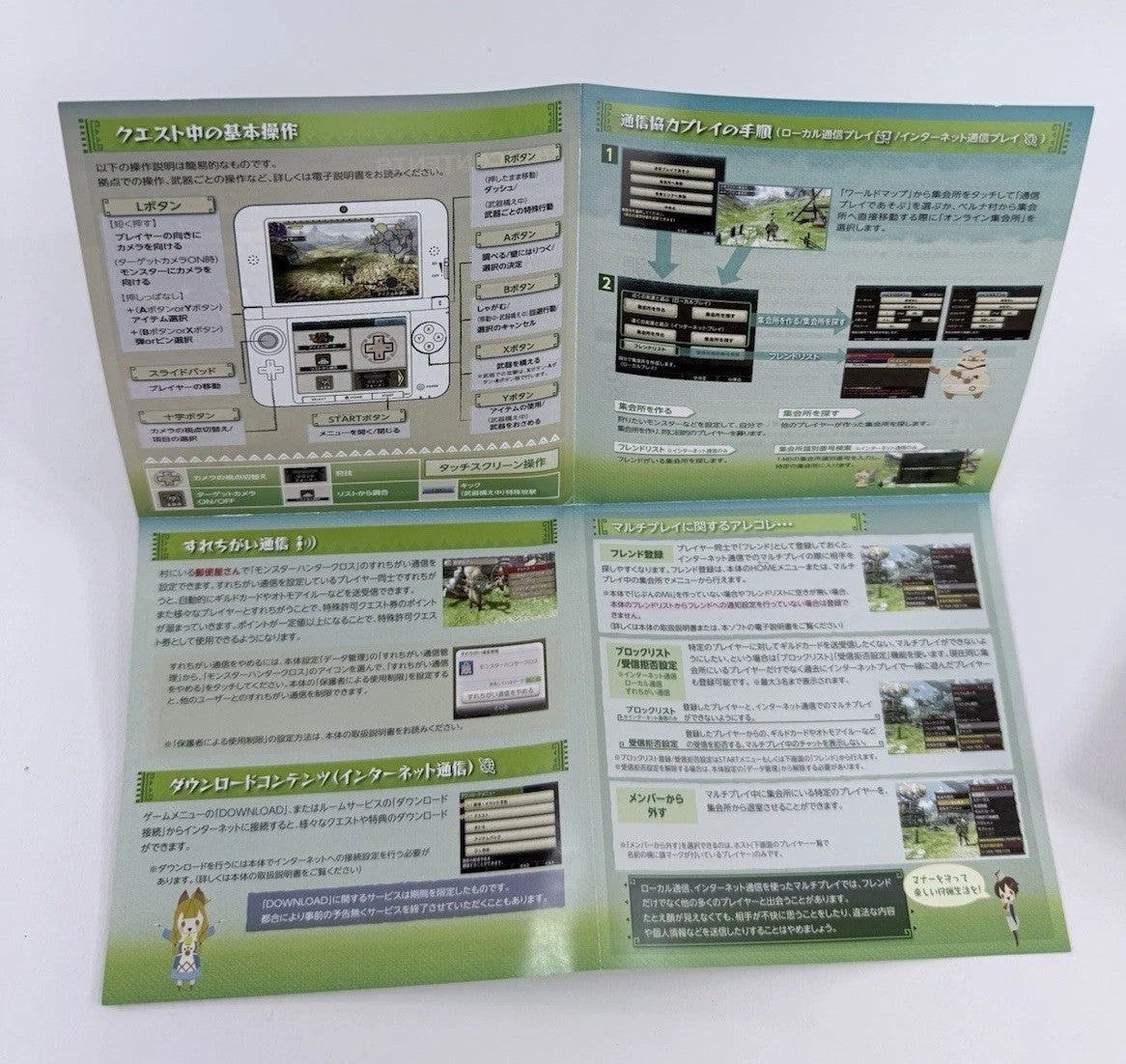 Monster Hunter X Cross (Nintendo 3DS,  2015) NTSC-J Game Case Manual Inserts