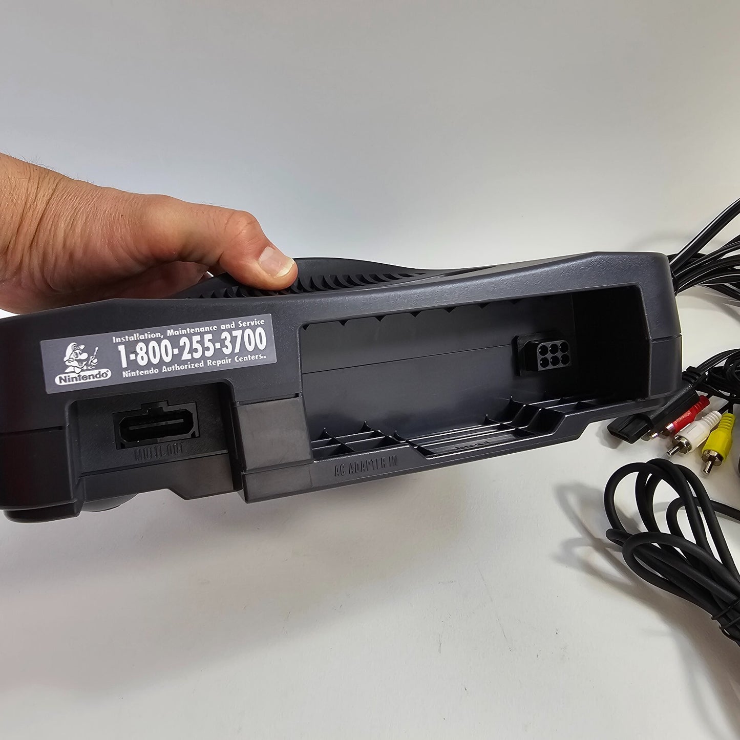 Nintendo 64 Black Home Console with Controller + Cables - Tested and Working