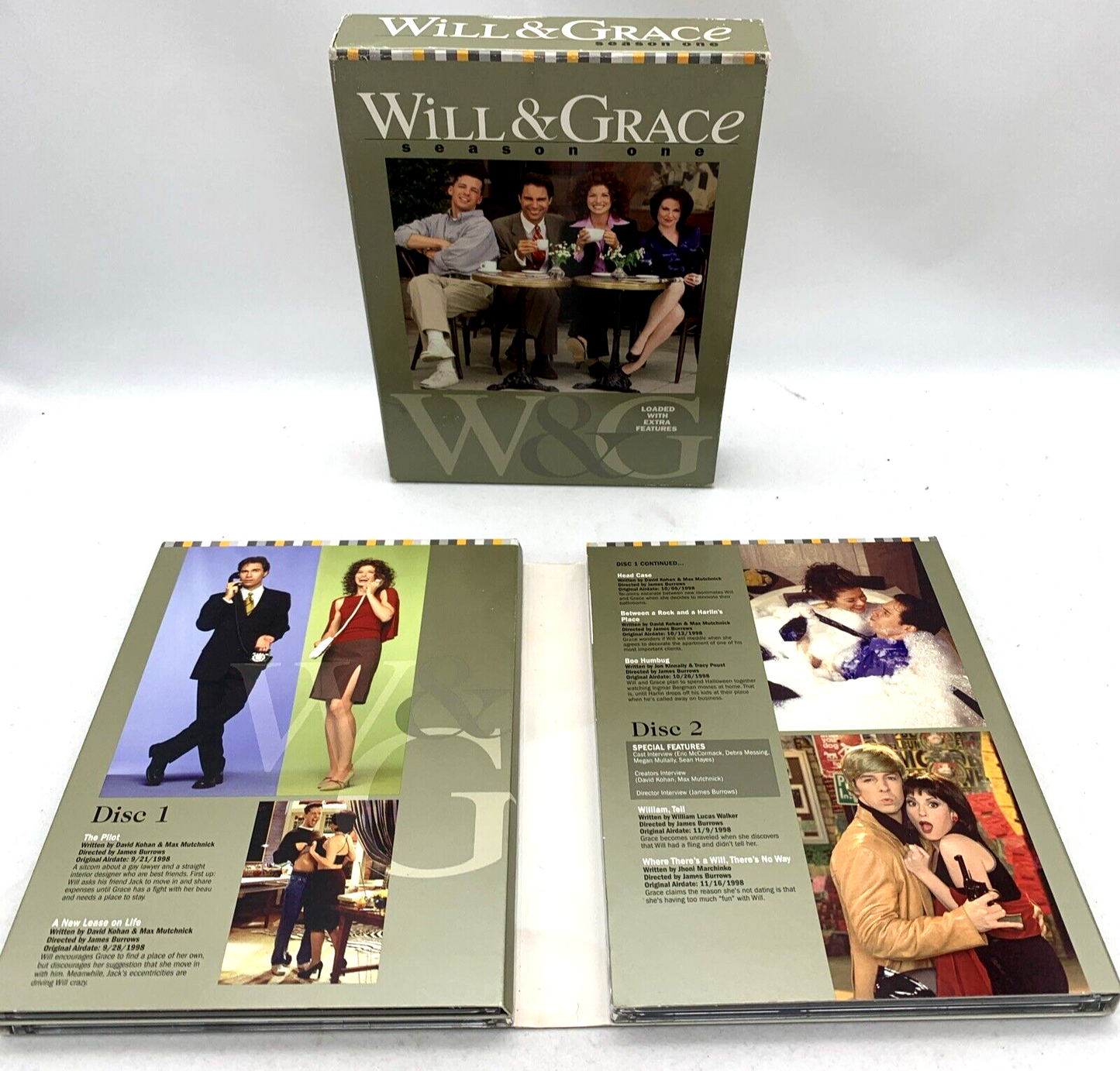 Will & Grace - Season 1 (DVD TV Box Set Bundle, 8-Discs) and Season 2 - Tested