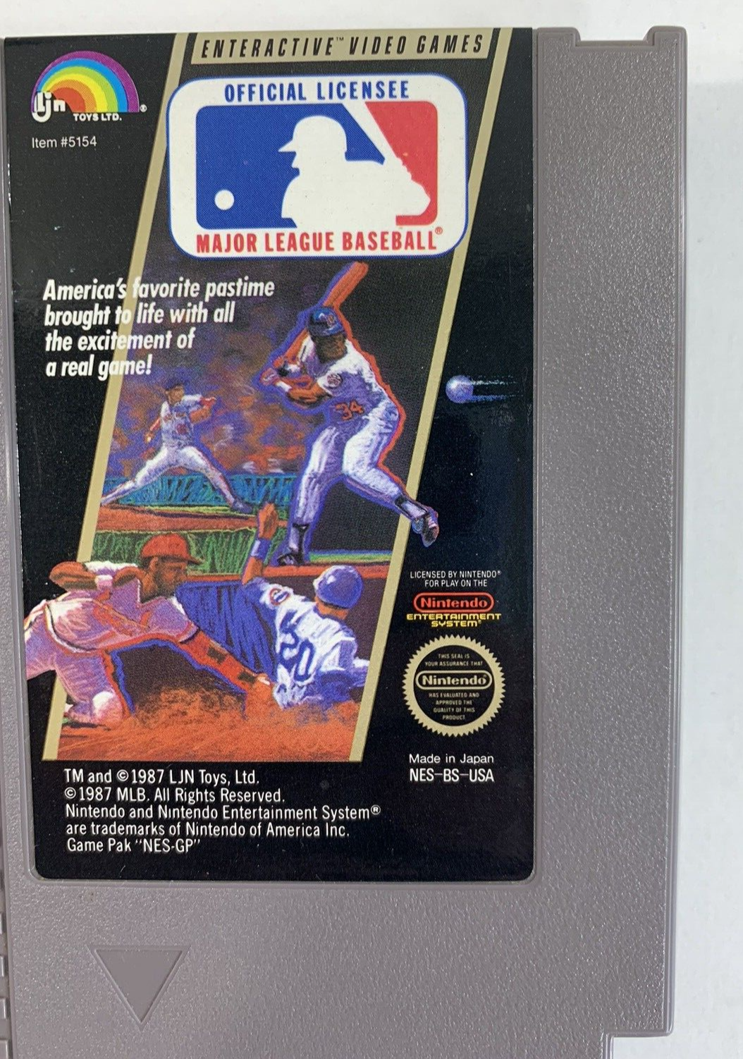 Major League Baseball (Nintendo NES, 1988) Game, Box, Insert, Sleeve - Tested