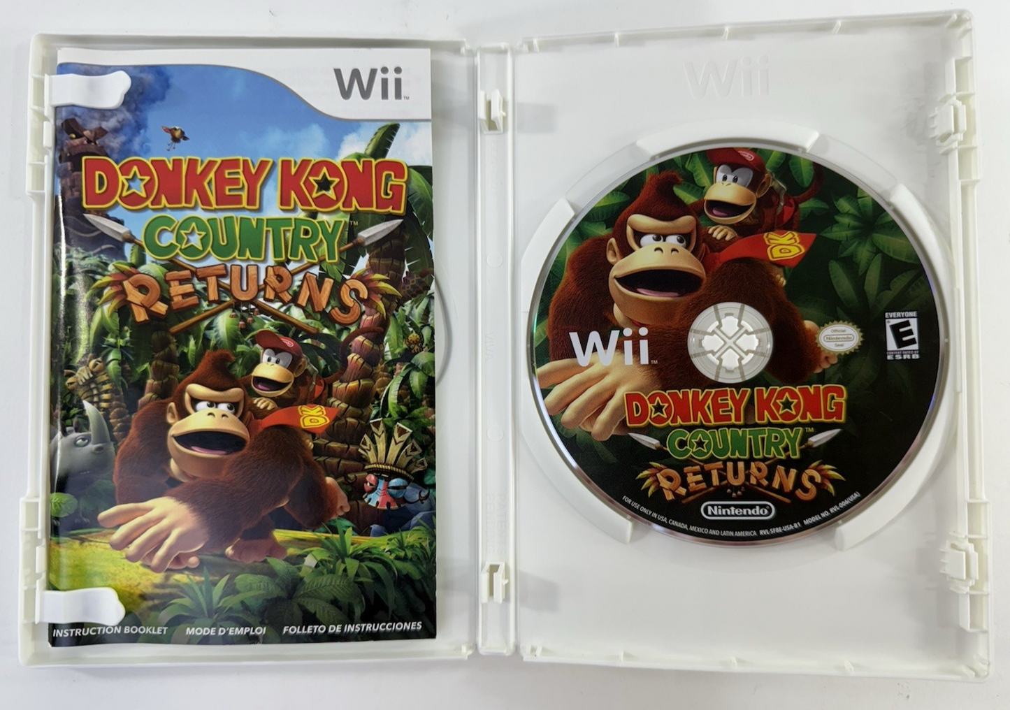 Donkey Kong Country Returns (Nintendo Wii, 2010) Game Case Manual - Tested