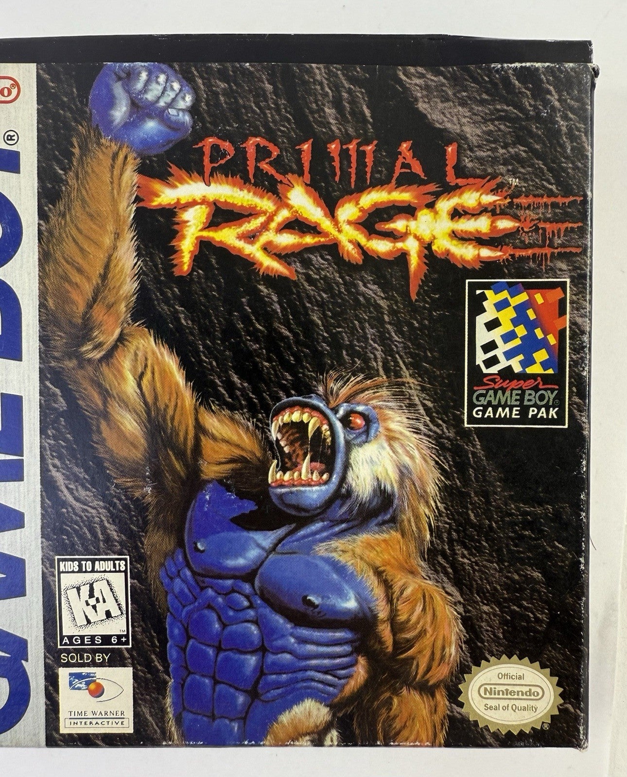 Primal Rage (Nintendo GameBoy, 1995) Game Box Manual Inserts - Tested & Working
