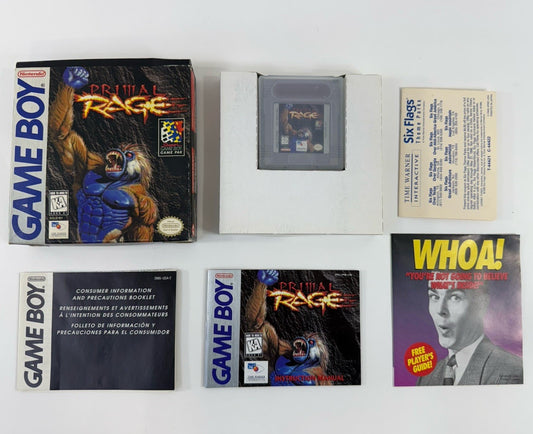 Primal Rage (Nintendo GameBoy, 1995) Game Box Manual Inserts - Tested & Working