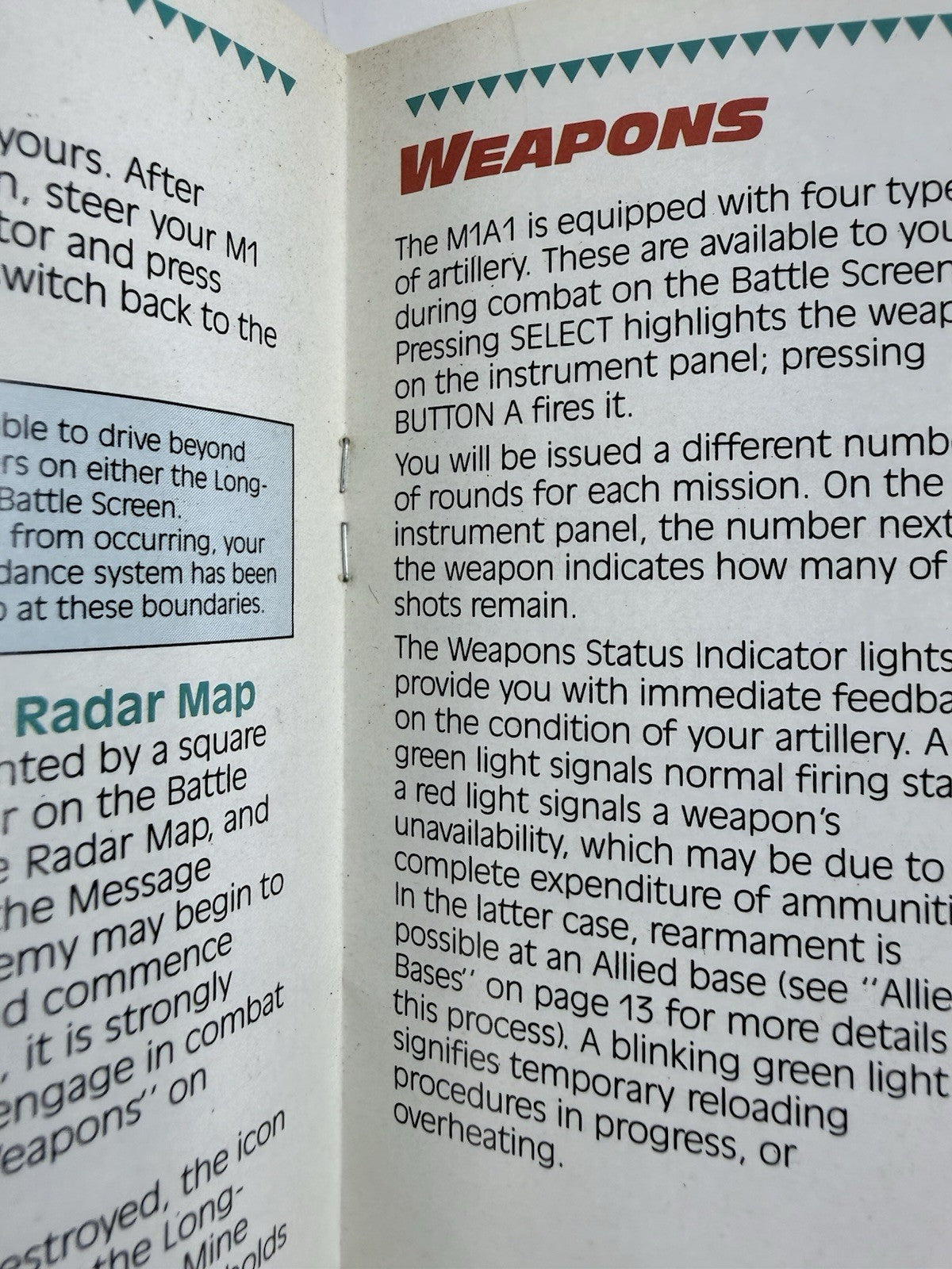 Garry Kitchen's Super Battletank War In The Gulf Instruction Manual SNS-SB-USA-1
