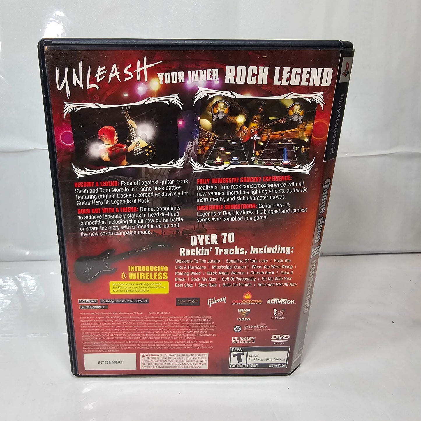 Guitar Hero 3 III Legends of Rock (PlayStation 2, 2007) Game Case Manual