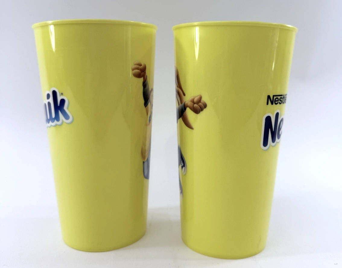 Nestle Nesquik Quicky Bunny 6.5” Collectible Yellow Cup Set (2) - Handwash Only