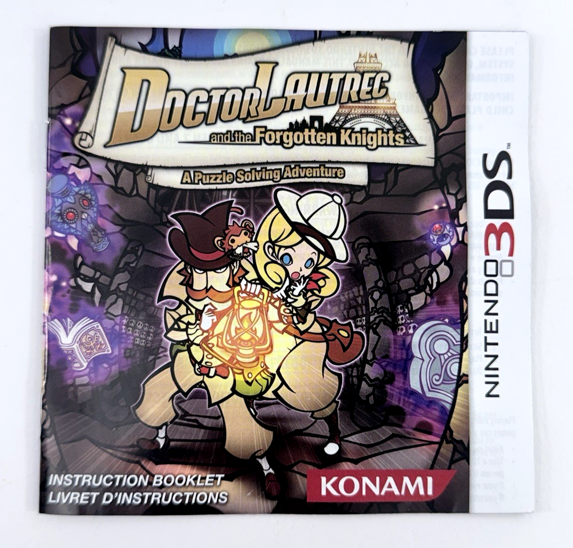 Doctor Lautrec and the Forgotten Knights (Nintendo 3DS, 2011) Game and Manual