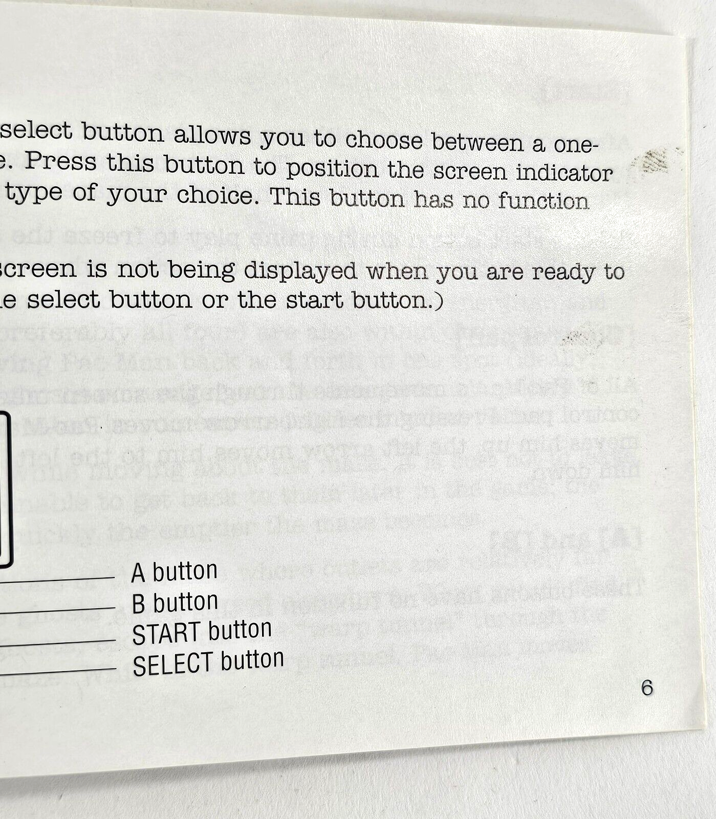 PAC-MAN (Nintendo Entertainment System, 1990) Gold Instruction Booklet Only
