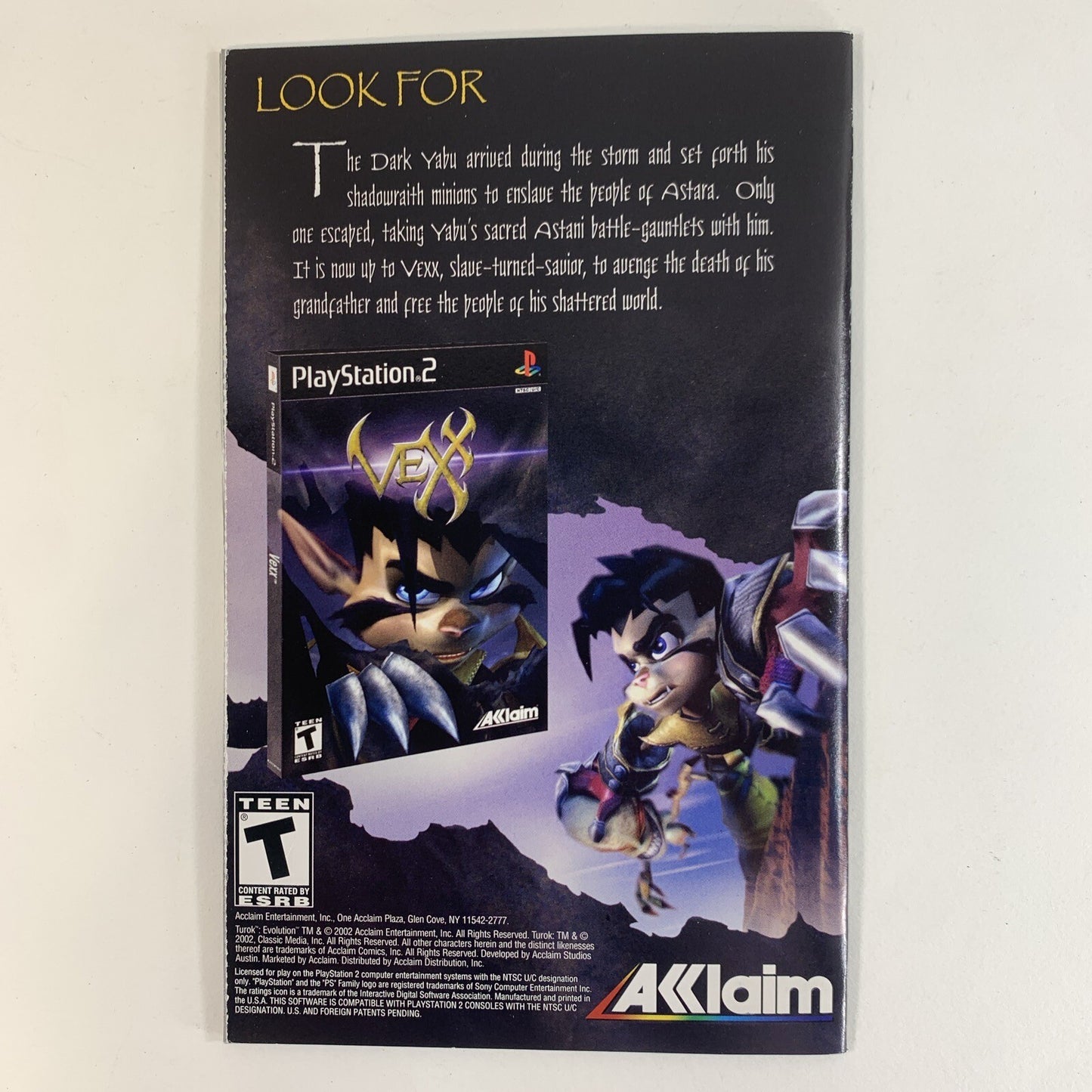 Turok: Evolution (Sony PlayStation 2, 2002) Game Case Manual Registration Card