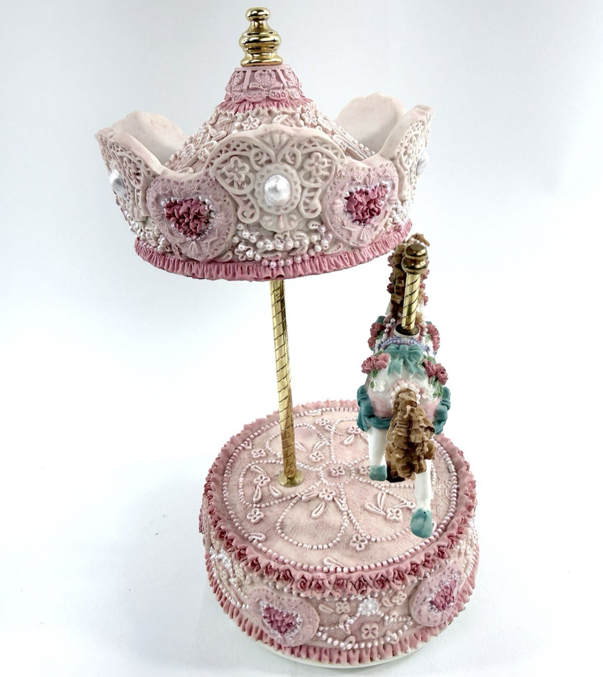 Classic Treasures Animated Musical Carousel Horse Plays "Evergreen" - Tested