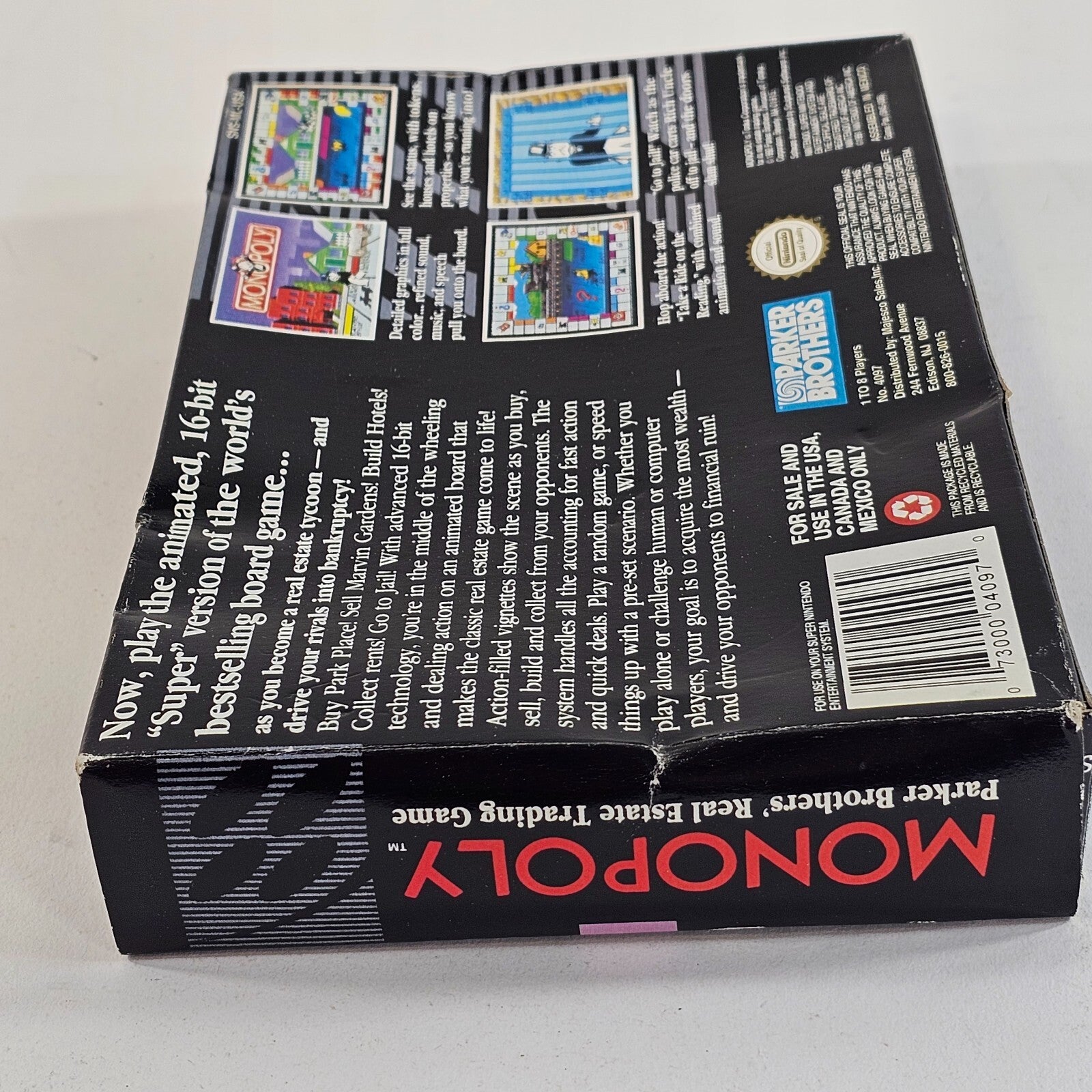 Monopoly (Super Nintendo | SNES, 1992) Box Manual and Insert