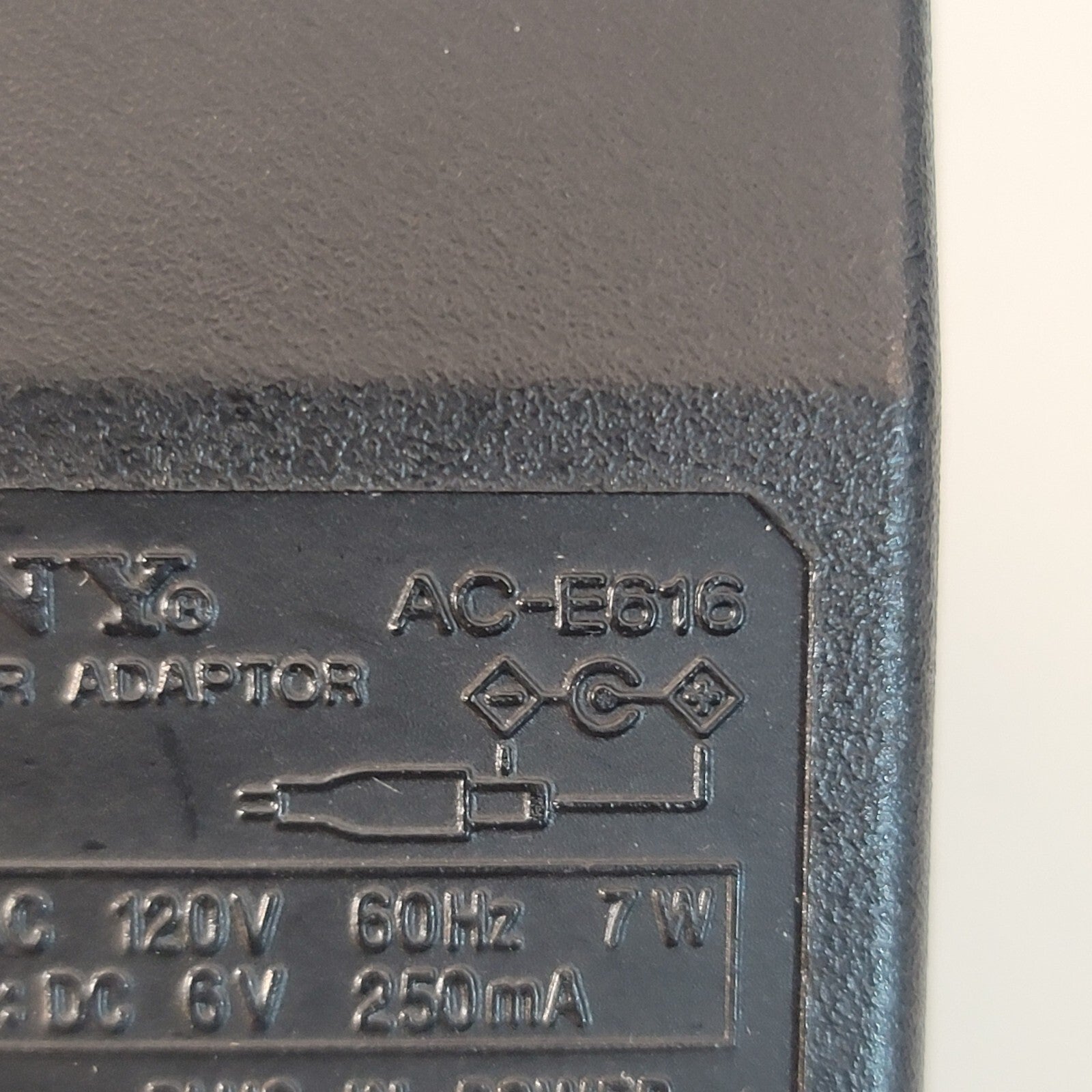 Sony 6V 250mA Model AC-E616 AC Adapter - Tested and Working