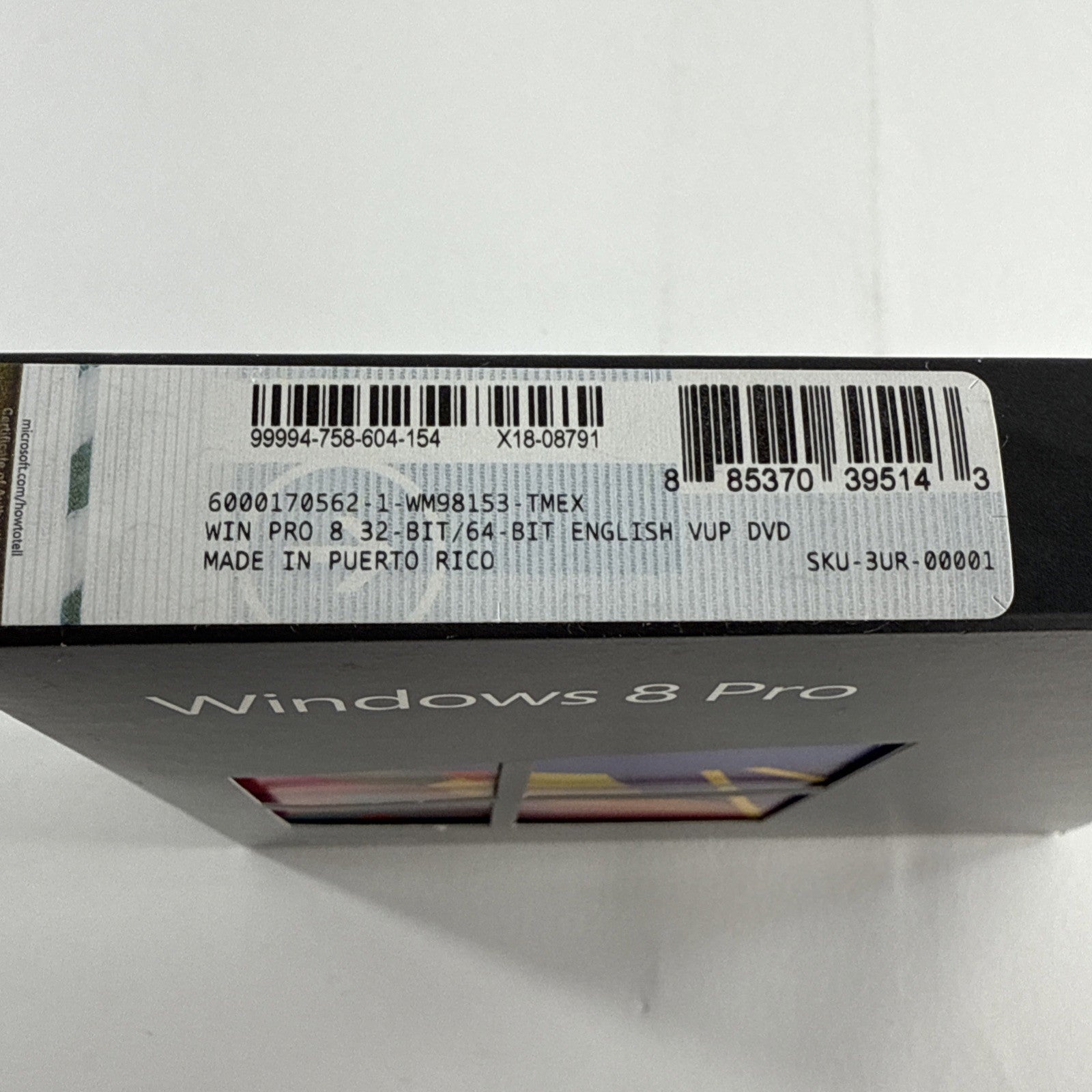 Microsoft 2012 Windows 8 Pro Upgrade for PC DVD - 34/64-bit Software only - Read