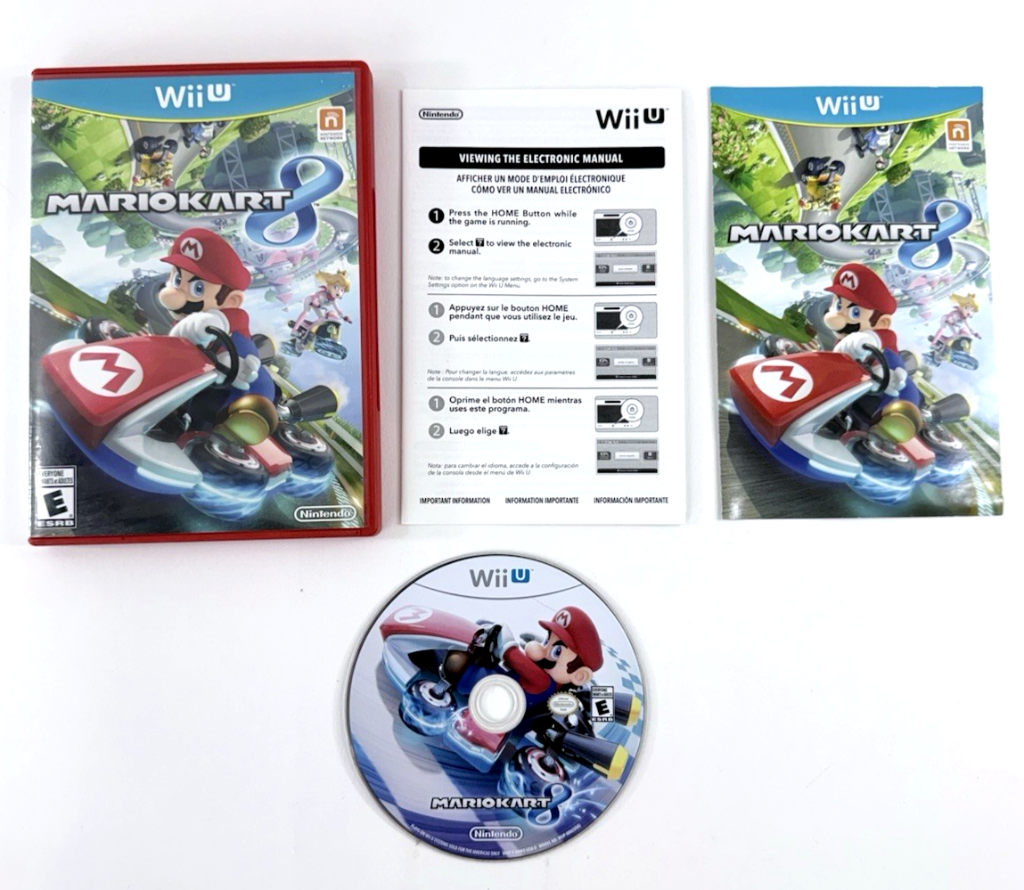 Mario Kart 8 (Nintendo Wii U, 2014) Game Case Manual Insert - Tested and Working