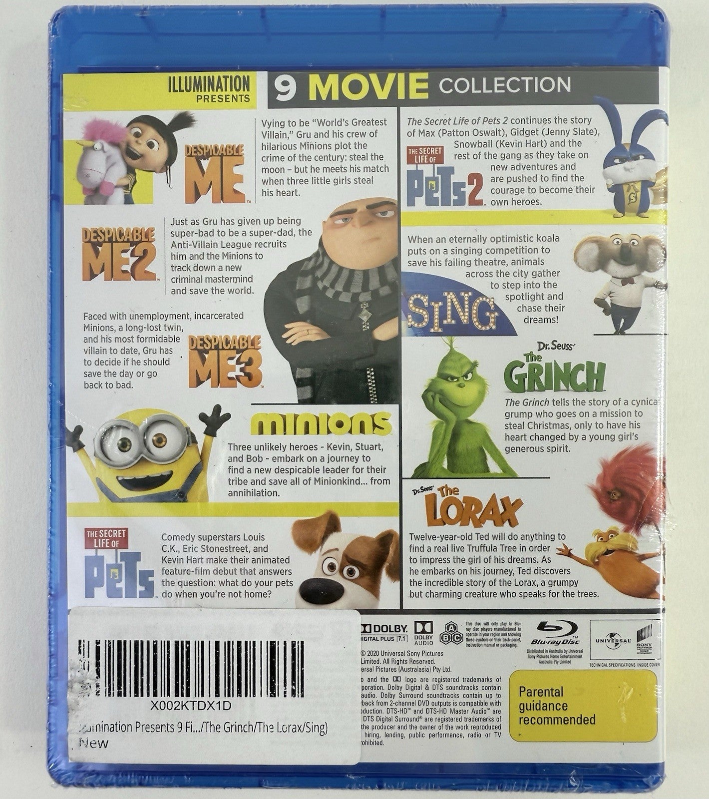 Illumination Presents 9 Movie Collection (Blu-ray, 2020) New, Factory Sealed
