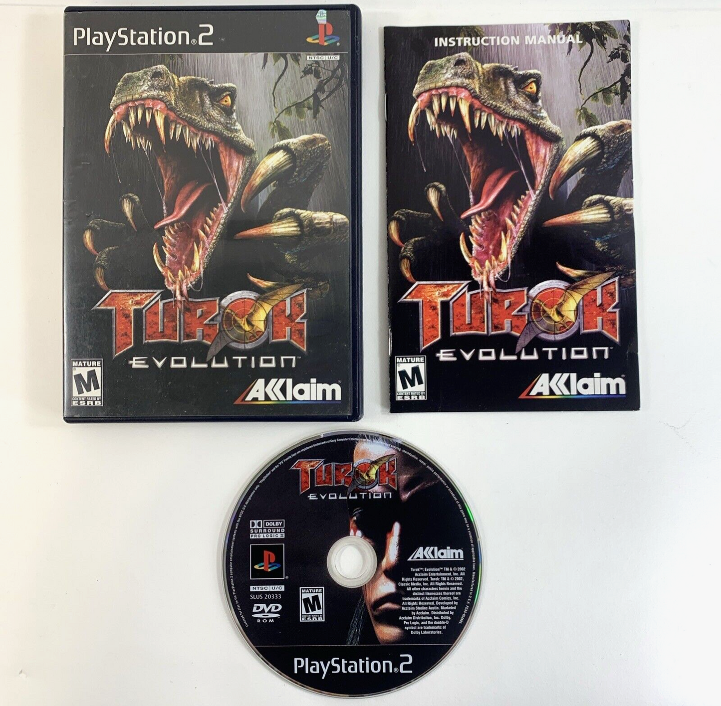Turok: Evolution (Sony PlayStation 2, 2002) Game Case Manual Registration Card