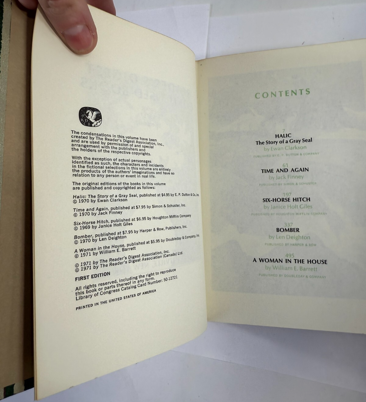 Reader's Digest Condensed Books 1971, 1972, 1973 bundle (10 First Ed. Hardcover)