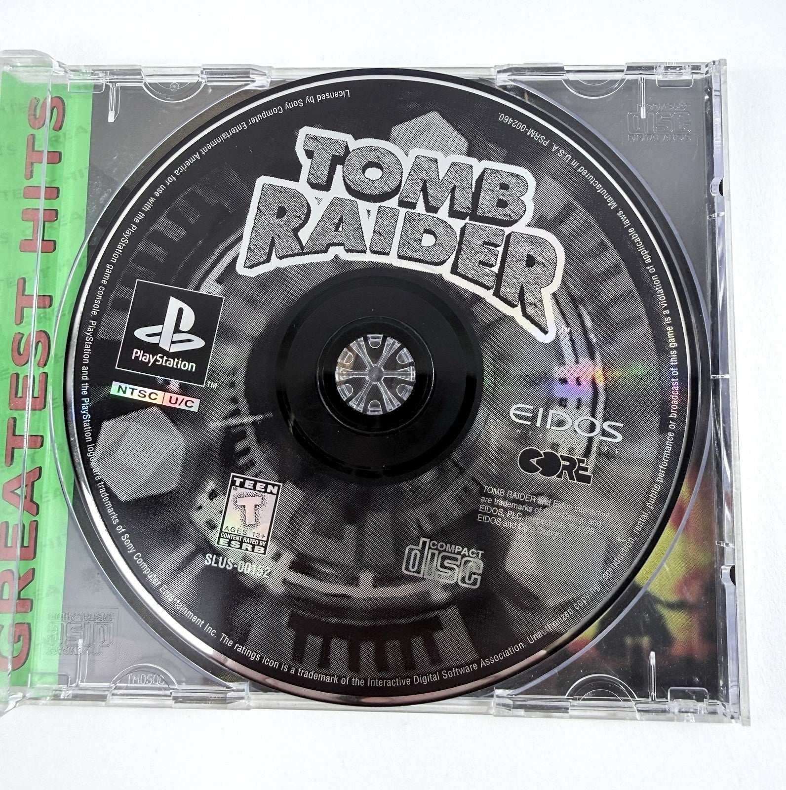 Tomb Raider (Sony PlayStation, 1996) - Game Case Manual Registration - Tested