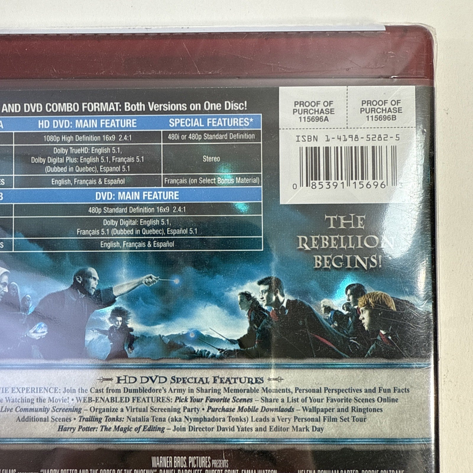 Harry Potter and the Order of the Phoenix (HD DVD, 2007) New, Factory Sealed