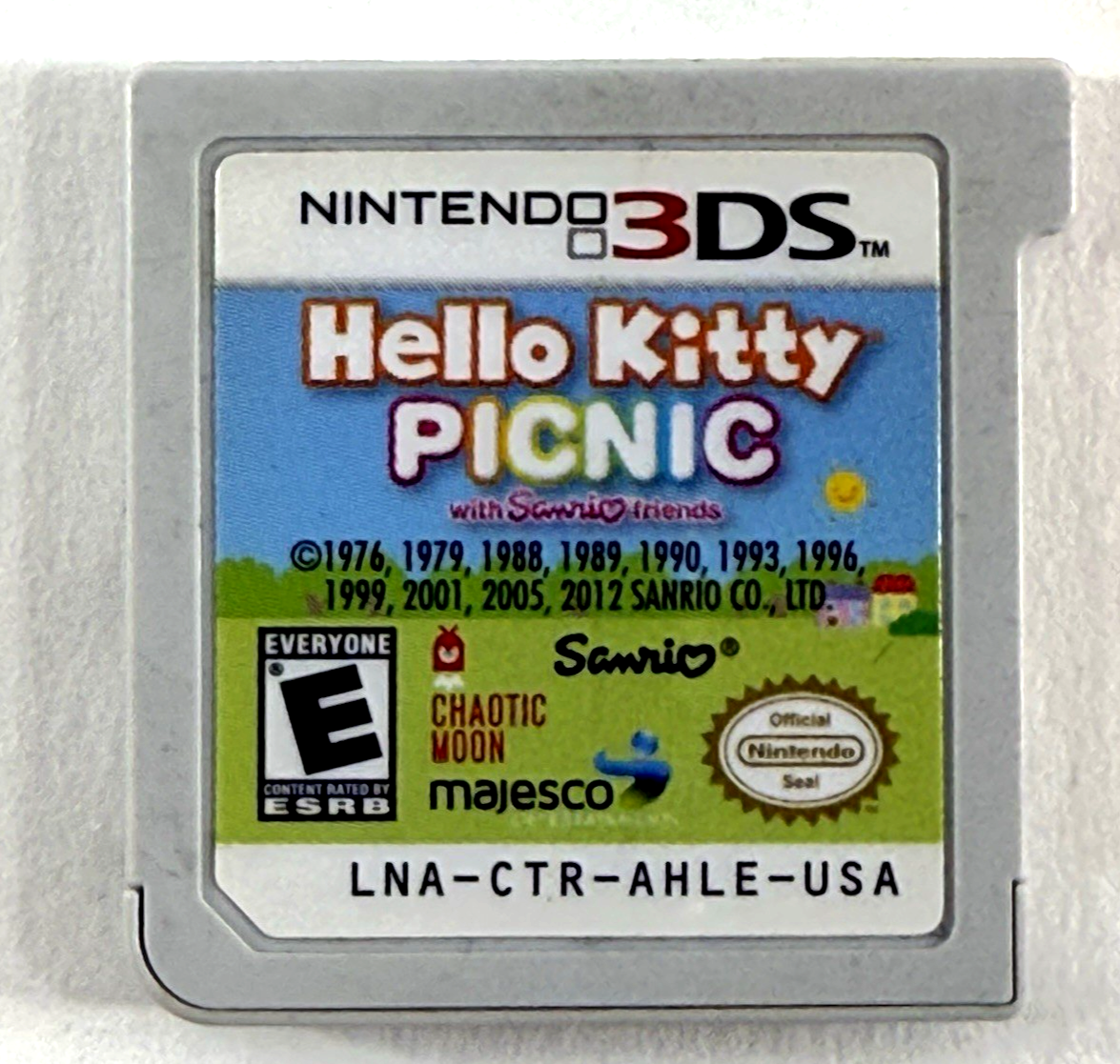 Hello Kitty Picnic w/ Sanrio Friends (Nintendo 3DS, 2012) Game Cartridge & Case