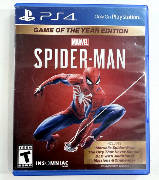 Marvel Spider-Man (PlayStation 4, 2018) Game, Case, Insert - Tested and Working