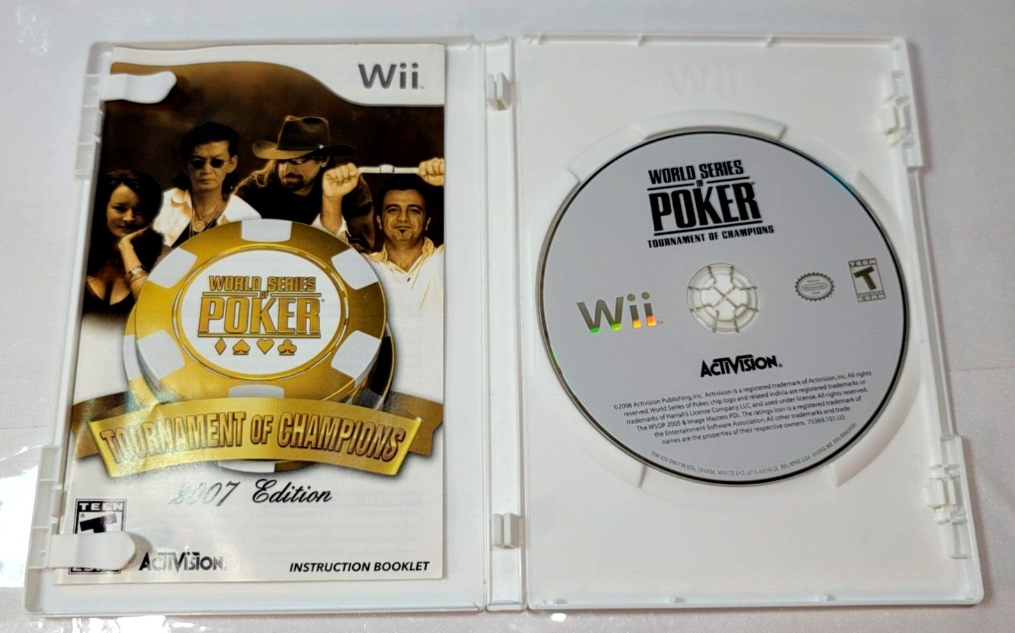 World Series of Poker: Tournament of Champions (Wii, 2006) Game Case Manual
