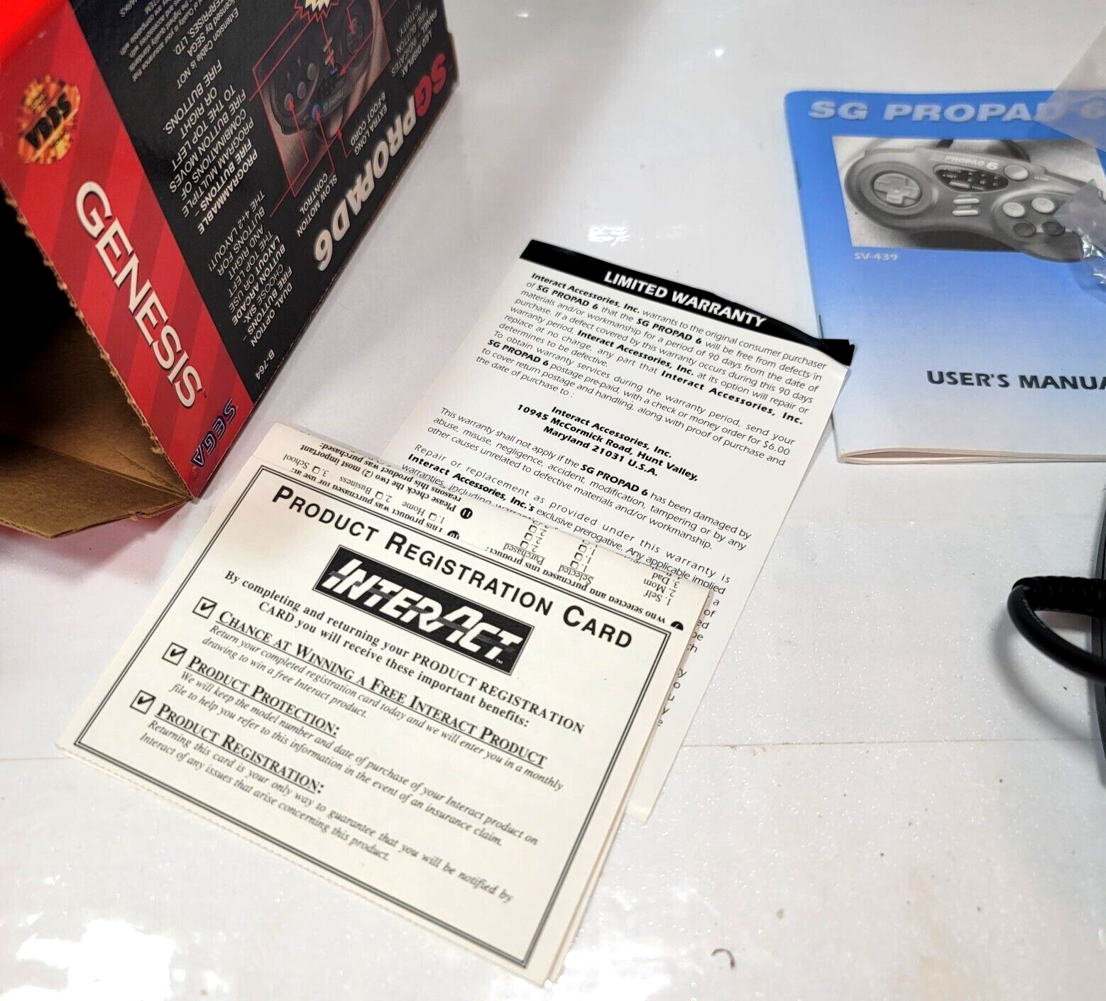 Interact SG ProPad 6 Sega Genesis Controller with Box, Manual, and Registration