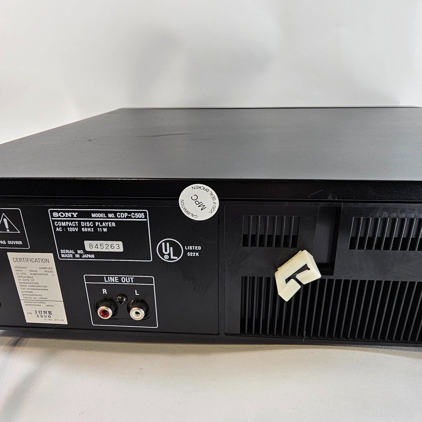 Sony CDP-C505 5 Disc CD Changer - Tested and Working - No Remote