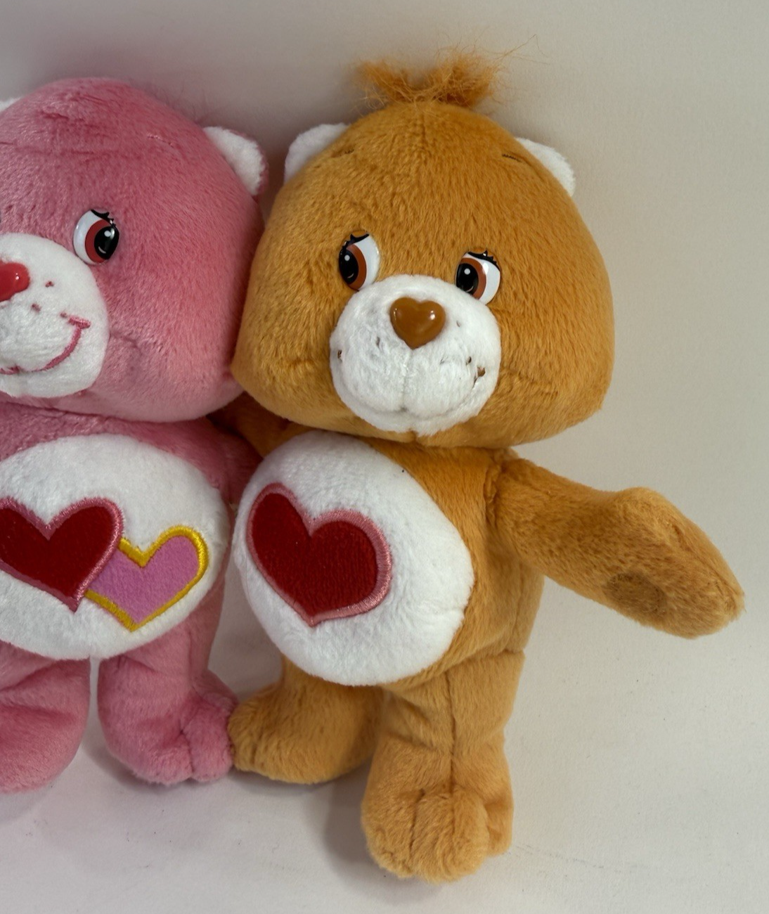 Care Bears 20th Anniversary 2002 Tender Heart & Love A Lot Cuddle Pair Plush Toy