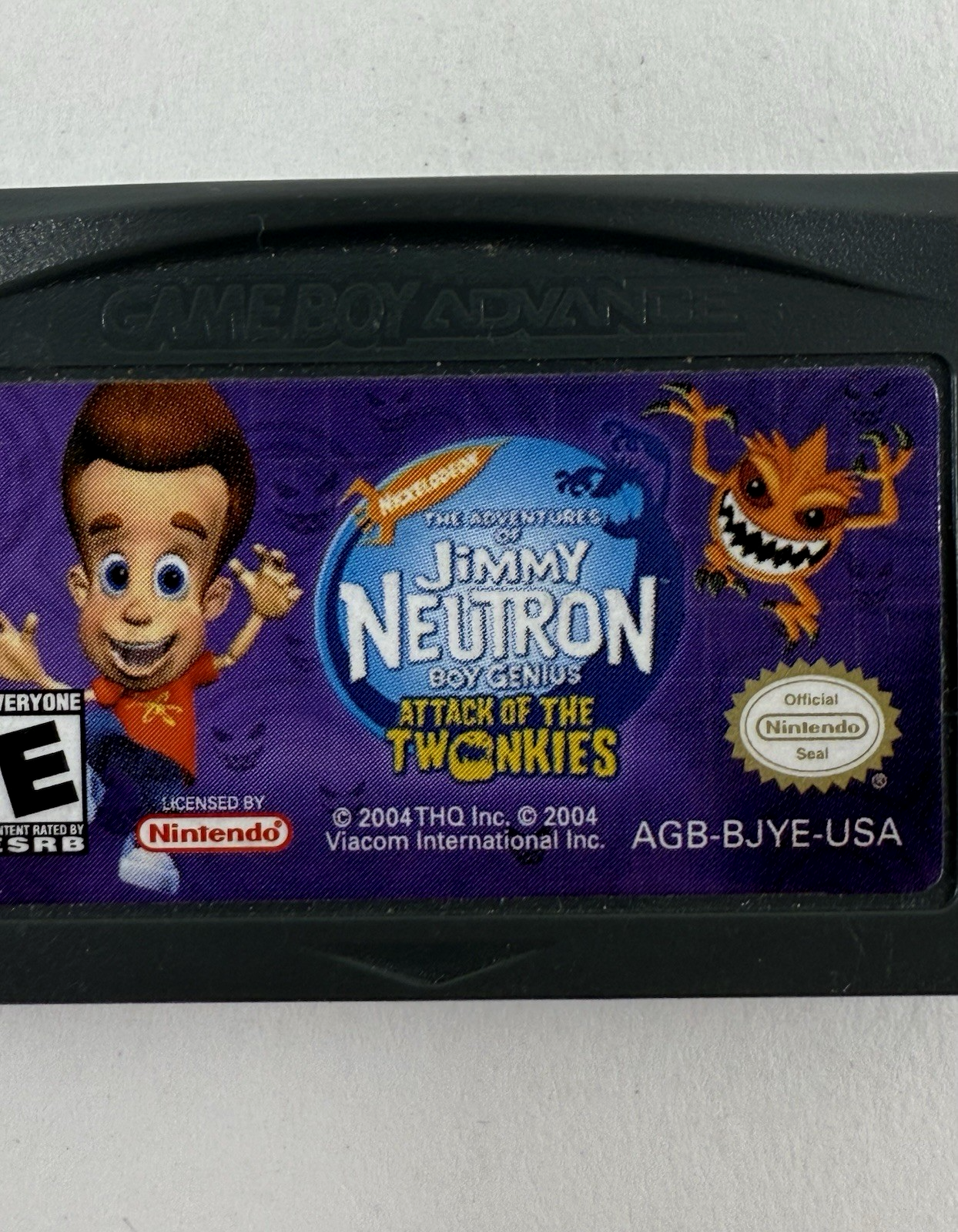 Jimmy Neutron: Attack of the Twonkies (GameBoy Advance, 2004) Game Cartridge