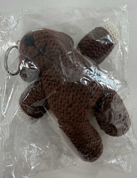 Tiger Television Limited 1998 Mr. Bean Teddy Bear Knit Plush Keyring - New