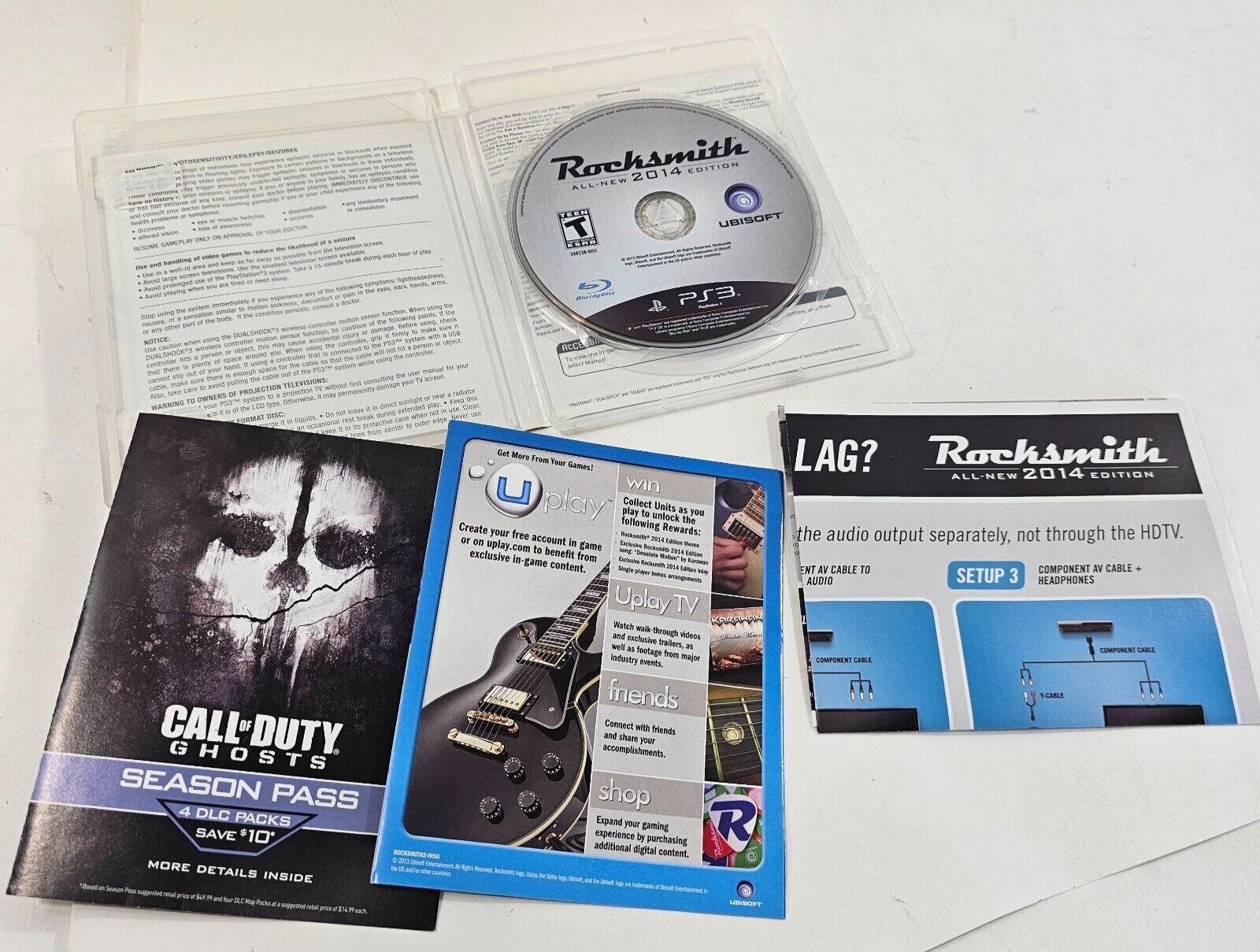 Rocksmith -- 2014 Edition (Sony PlayStation 3, 2013) Game Case Manual Inserts